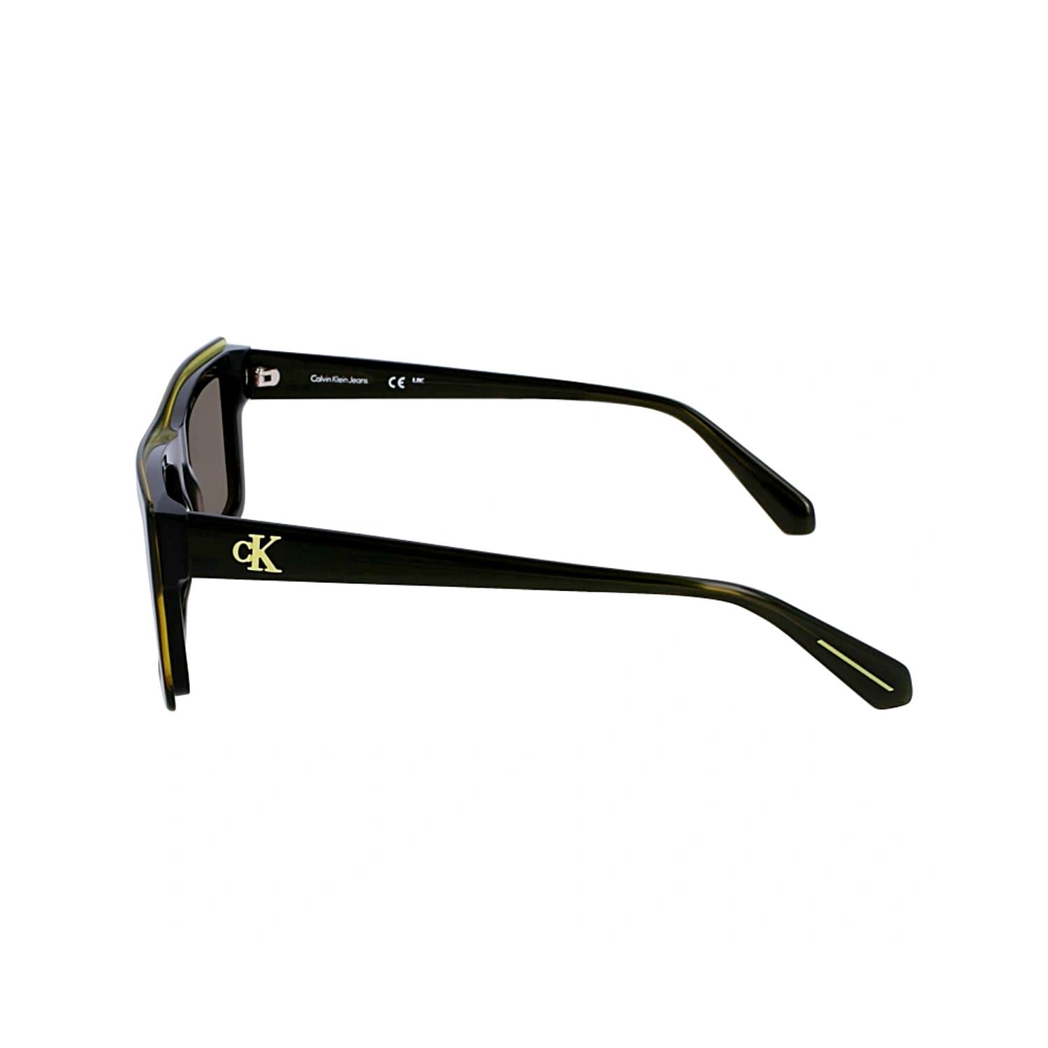 Calvin Klein CKJ 23657S 745 55 Unisex Dikdörtgen Koyu Yeşil Kemik Güneş Gözlüğü