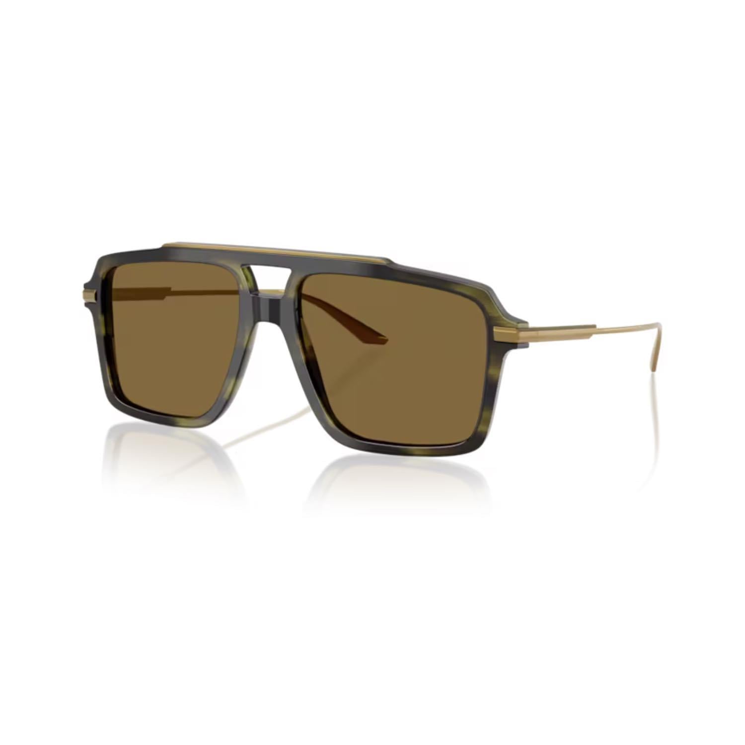 Dolce Gabbana DG 4477 3447S7 56 Erkek Pilot Kırçıllı Yeşil Kobine Güneş Gözlüğü