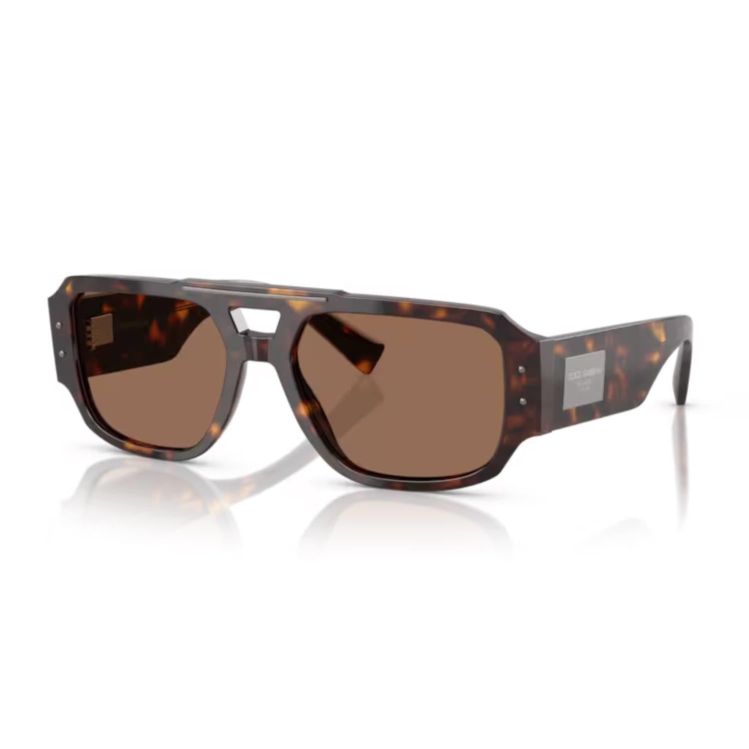 Dolce Gabbana DG 4482 50273 57 Erkek Pilot Kırçıllı Kahverengi Kemik Güneş Gözlüğü