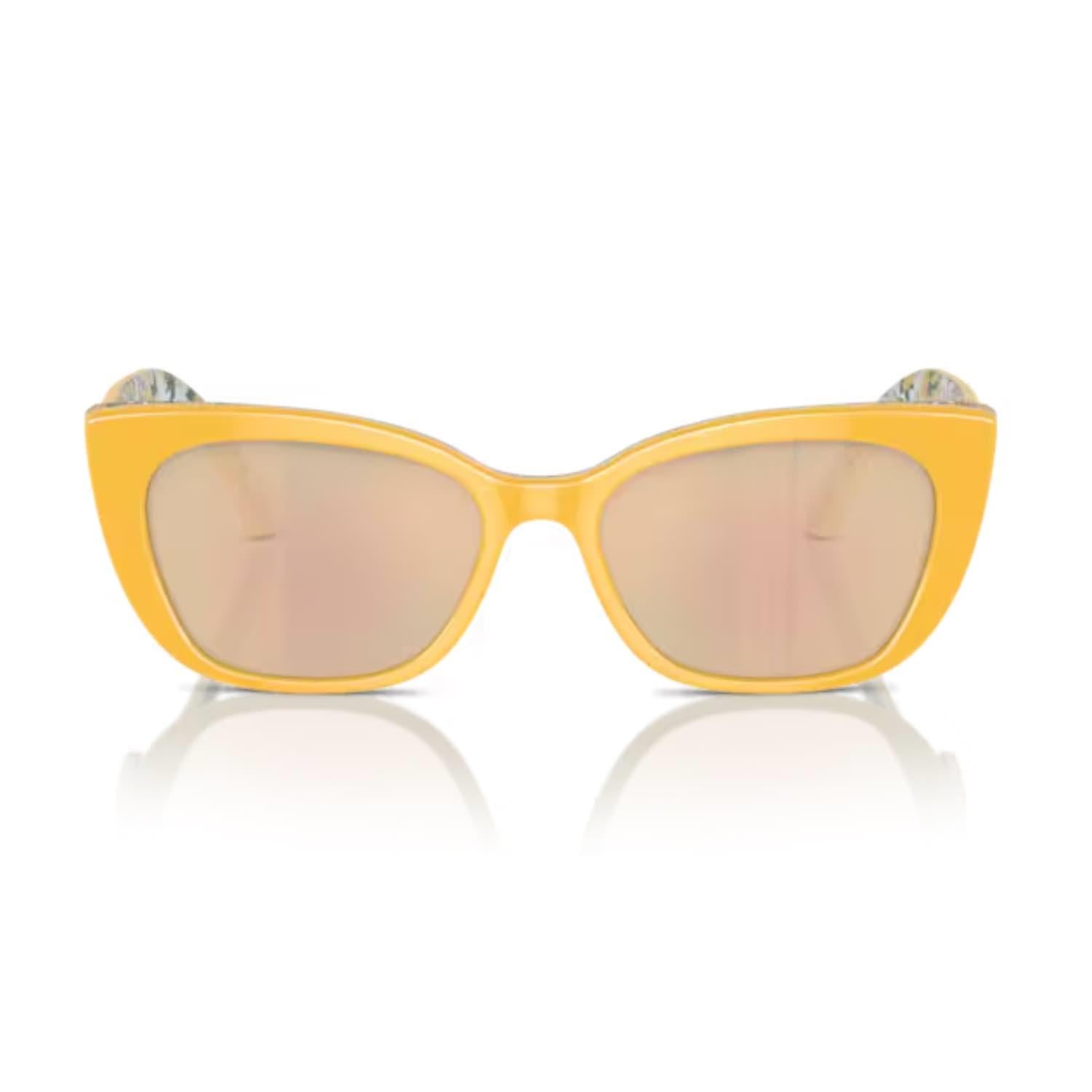 Dolce Gabbana DX 4427 34437J 49 Çocuk Cat Eye Sarı Kemik Güneş Gözlüğü