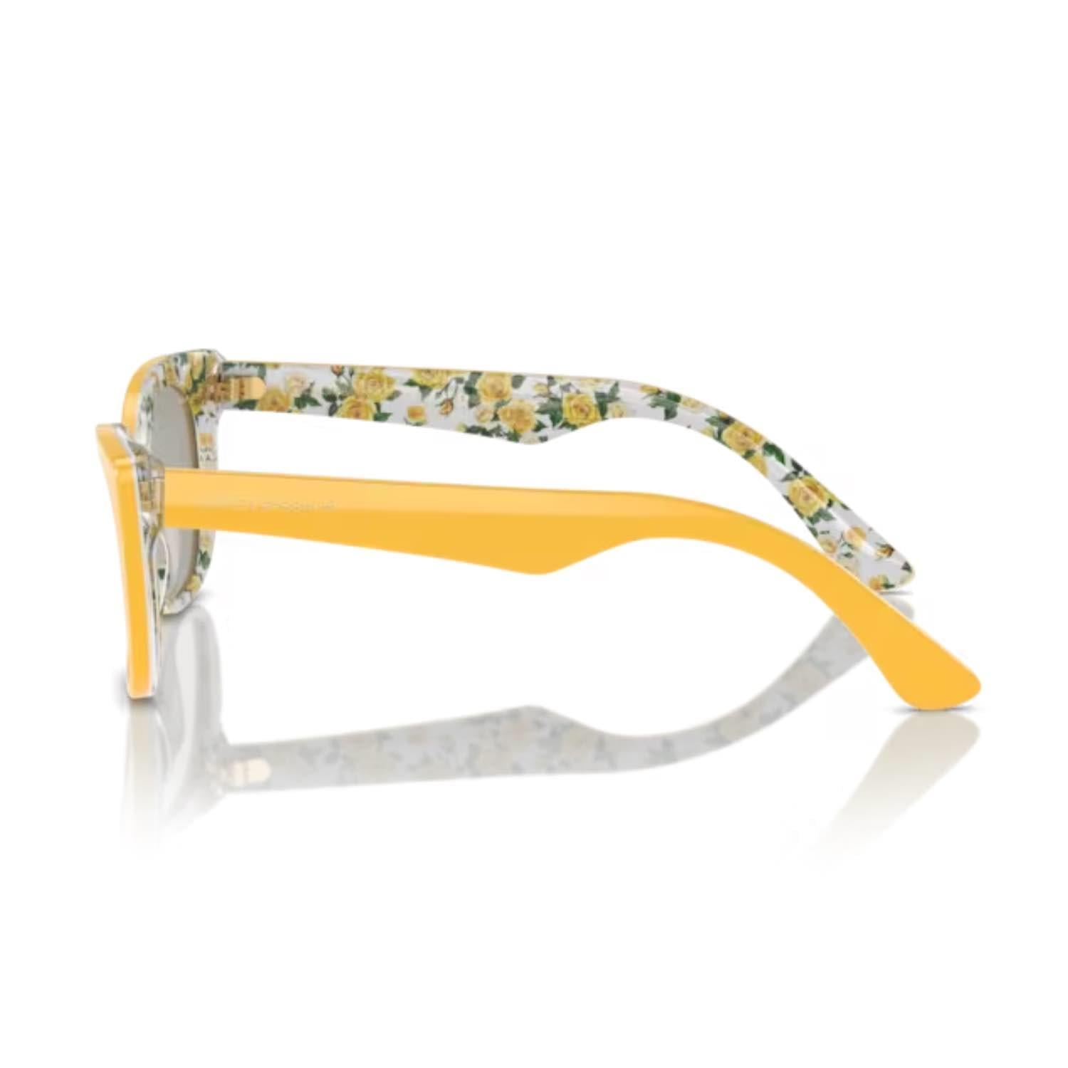 Dolce Gabbana DX 4427 34437J 49 Çocuk Cat Eye Sarı Kemik Güneş Gözlüğü