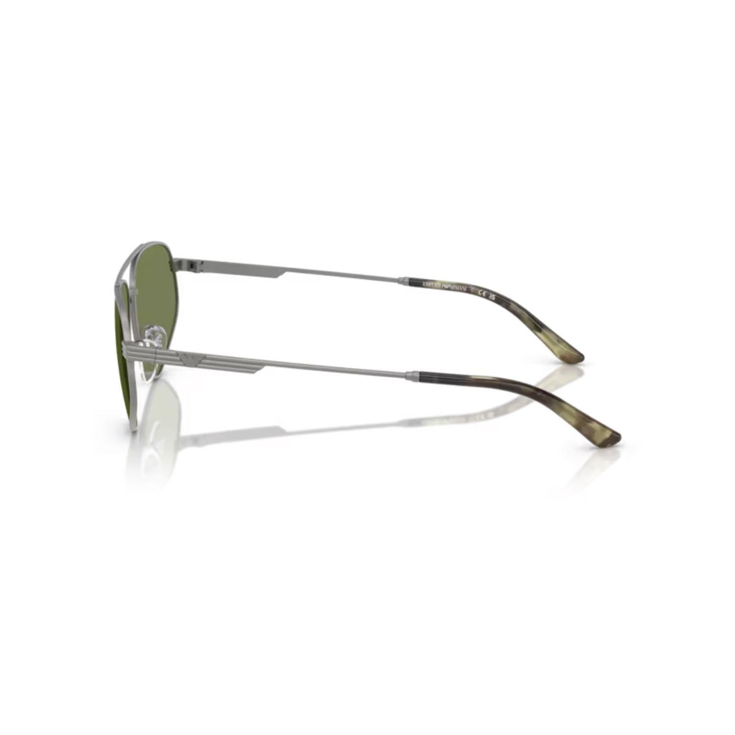 Emporio Armani EA 2156 30032A 59 Erkek Pilot Gri Metal Güneş Gözlüğü