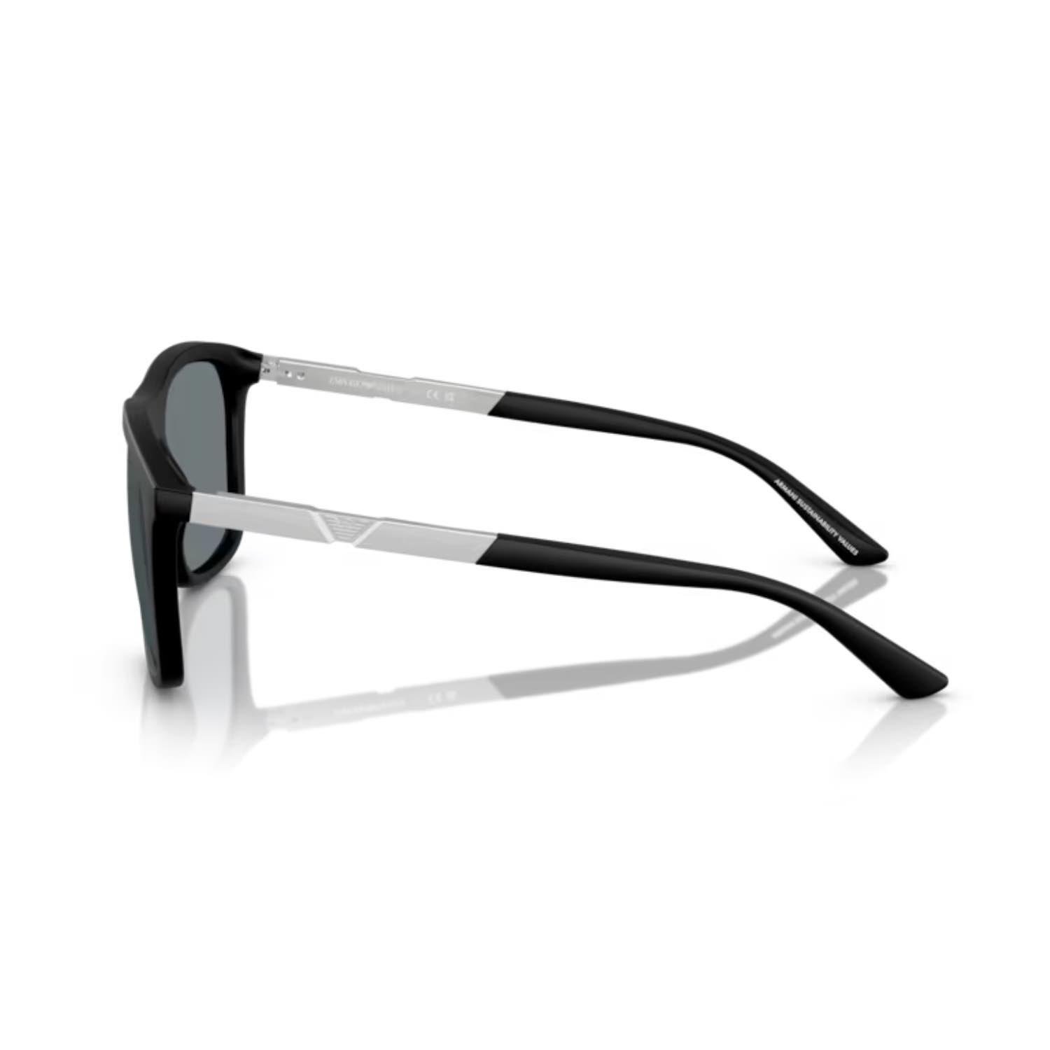 Emporio Armani EA 4237 50016G 57 Erkek Kare Siyah Kemik Güneş Gözlüğü