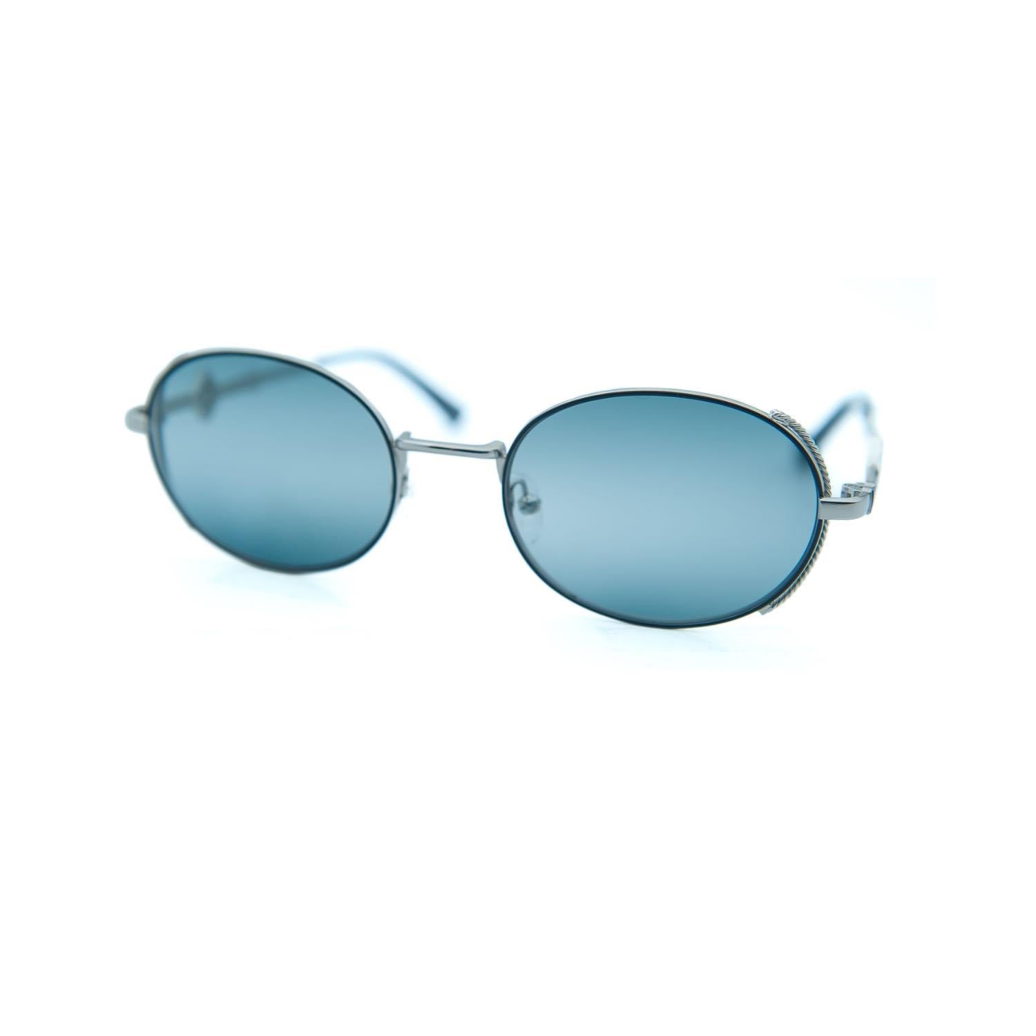 Ferfarini FF 1484 470 54 Unisex Oval Gri Metal Güneş Gözlüğü