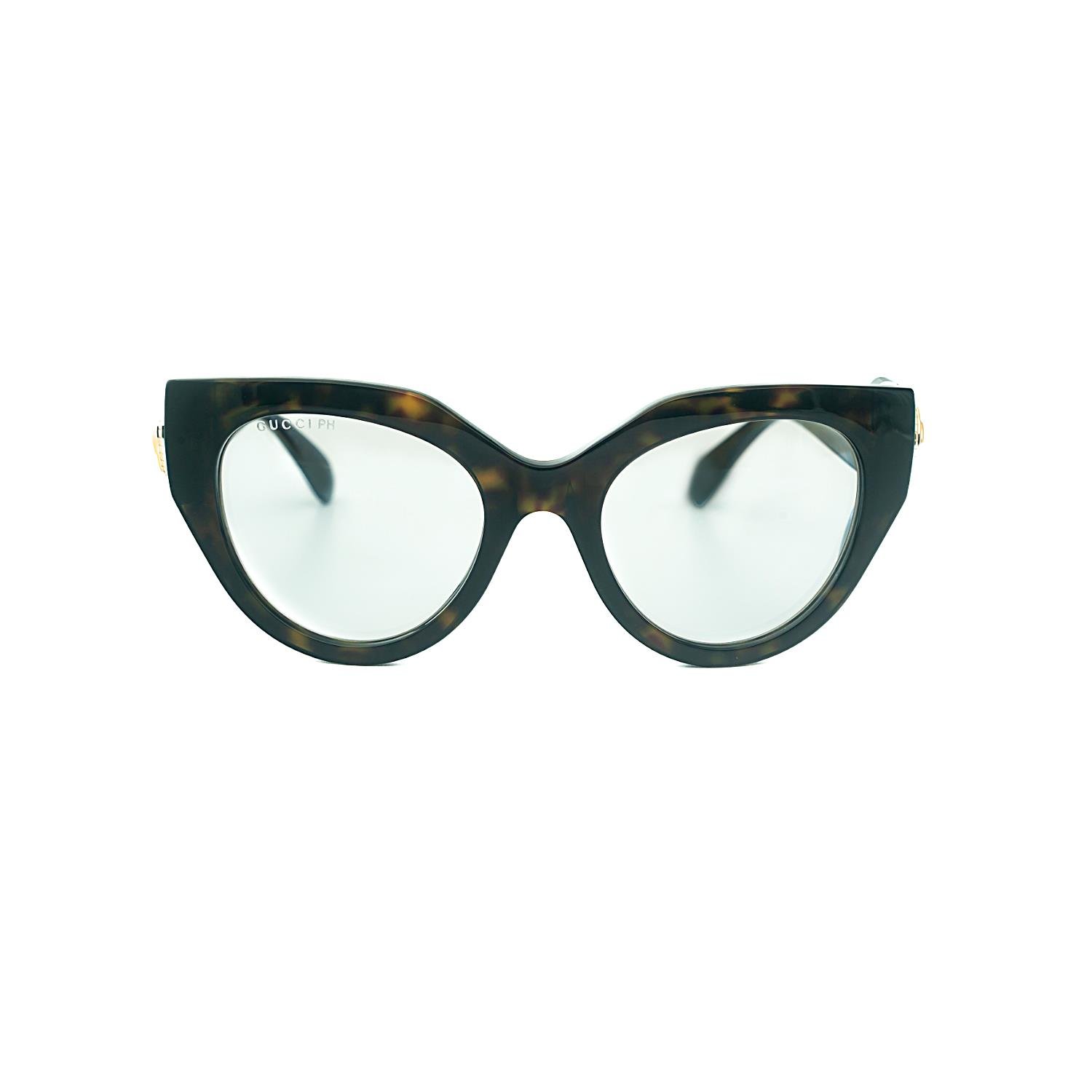 Gucci 1408S 005 52 Kadın Cat Eye Kırçıllı Kahverengi Mavi Işık Korumalı Kemik Güneş Gözlüğü