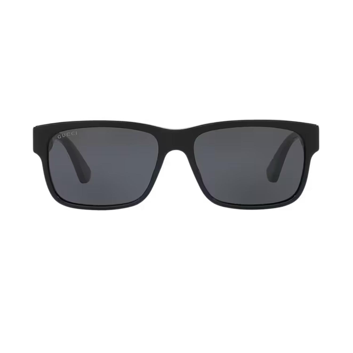 Gucci GG 00340S 006 58 01 Unisex Kare Siyah Kemik Güneş Gözlüğü