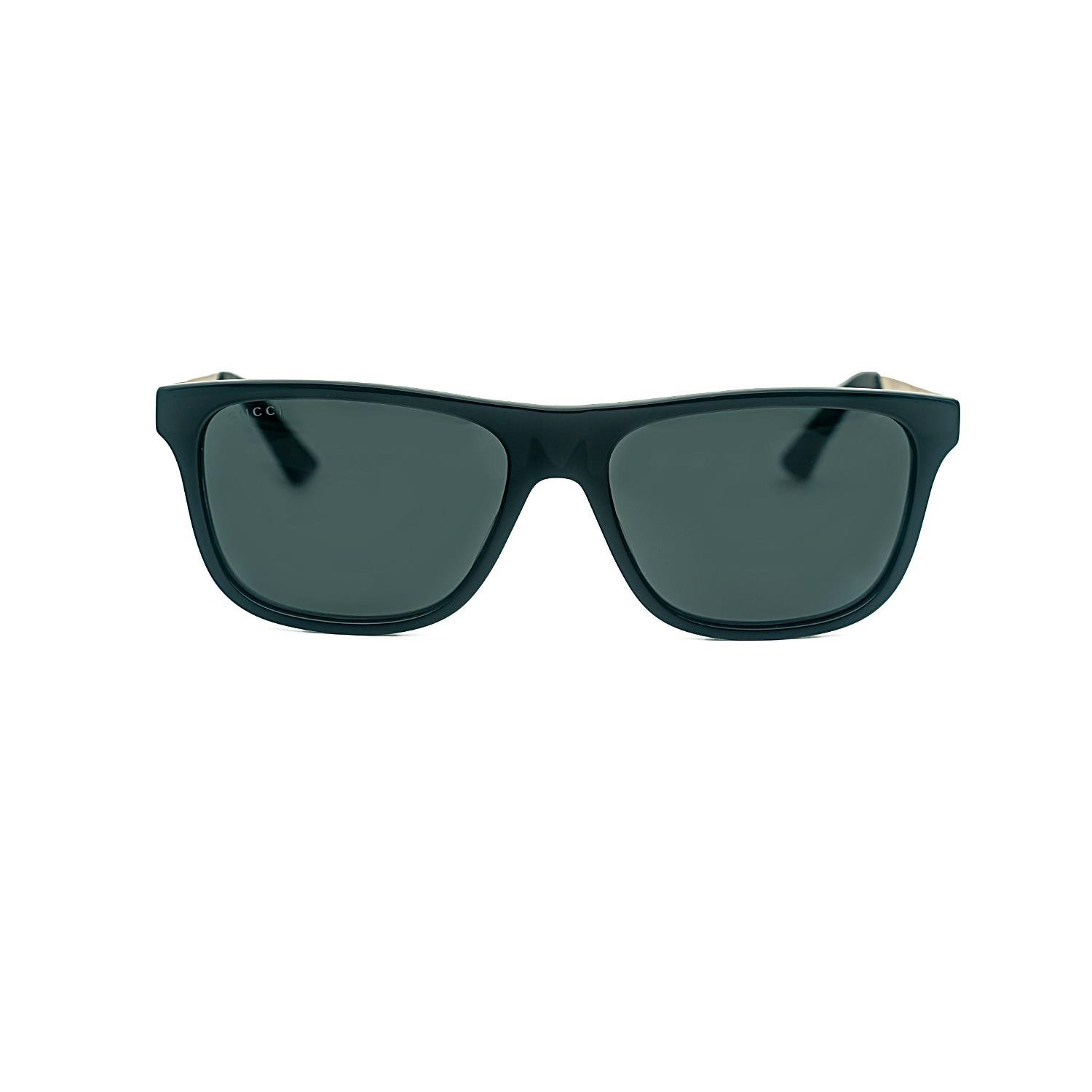 Gucci GG 0687S 001 57 Unisex Kare Siyah Kemik Güneş Gözlüğü