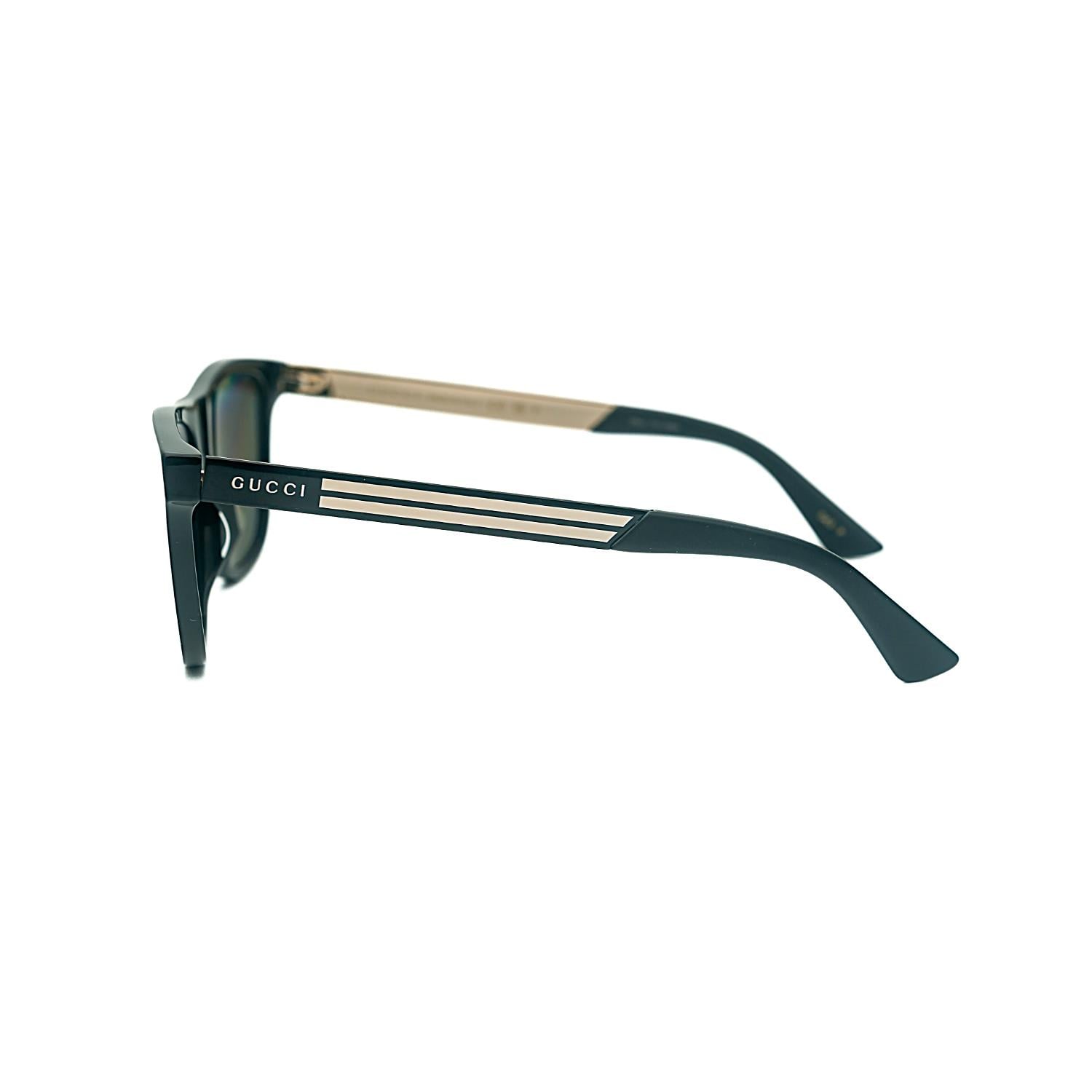 Gucci GG 0687S 002 57 Unisex Kare Siyah Kemik Güneş Gözlüğü