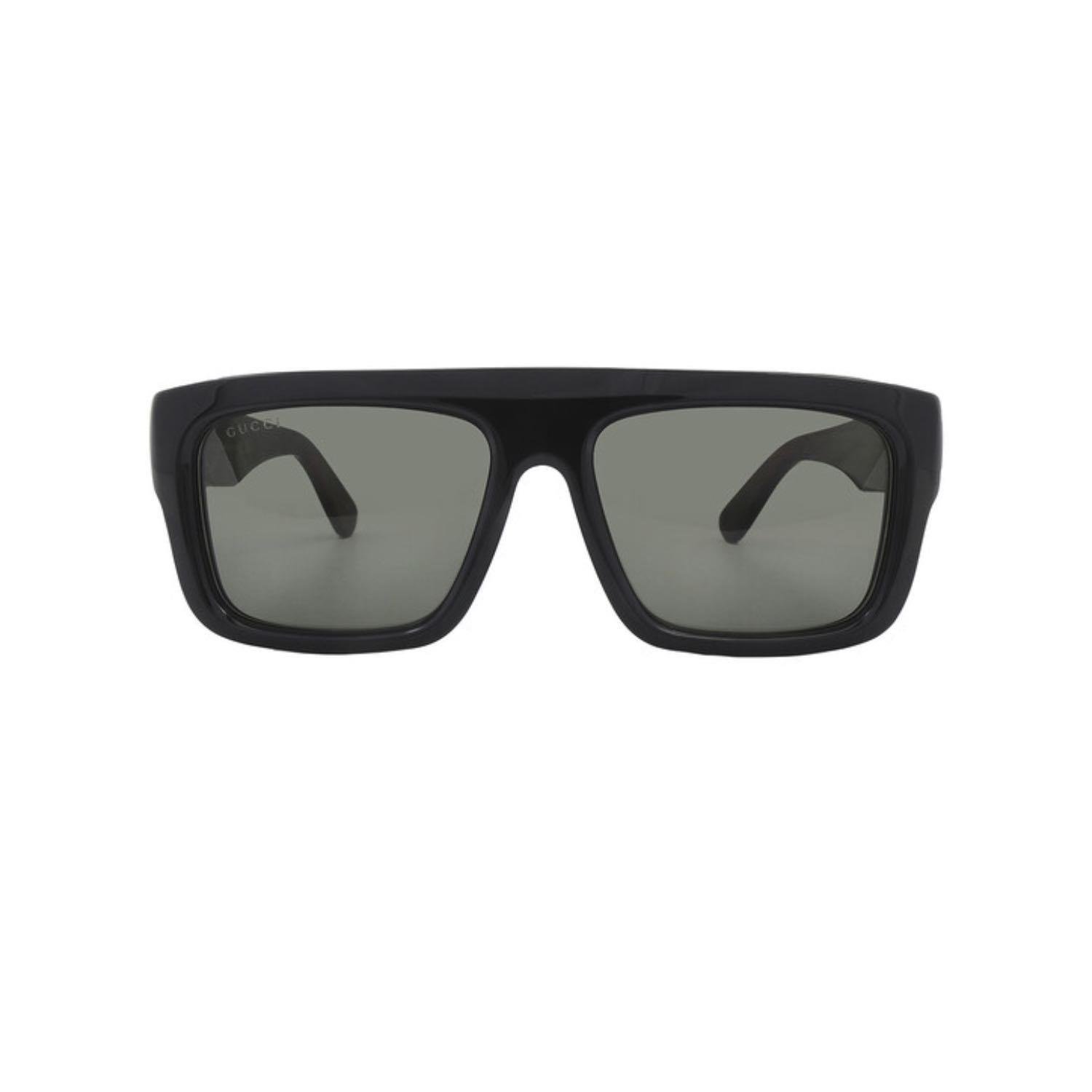 Gucci GG 1461S 001 55 Unisex Dikdörtgen Siyah Kemik Güneş Gözlüğü