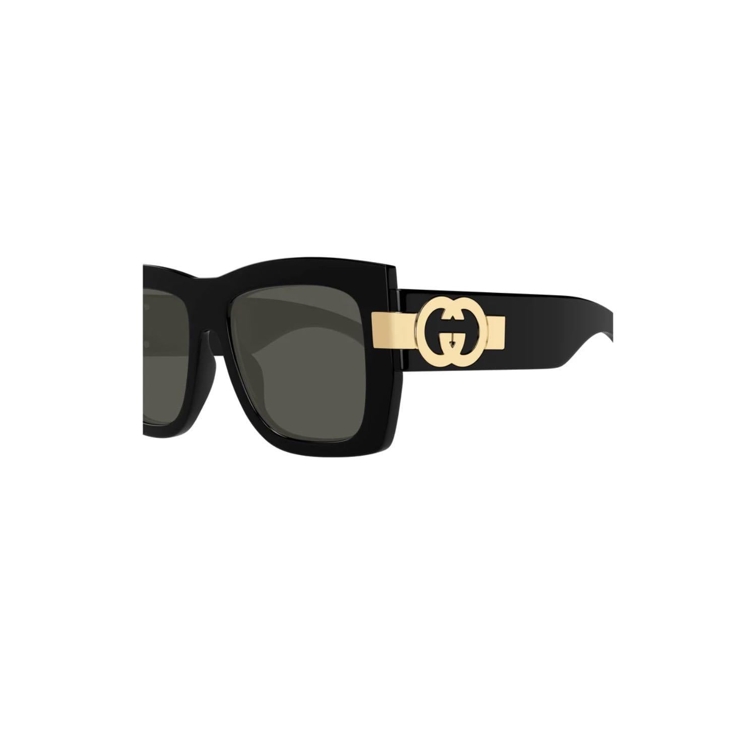 Gucci GG 1688S 001 54 Kadın Kare Siyah Kemik Güneş Gözlüğü