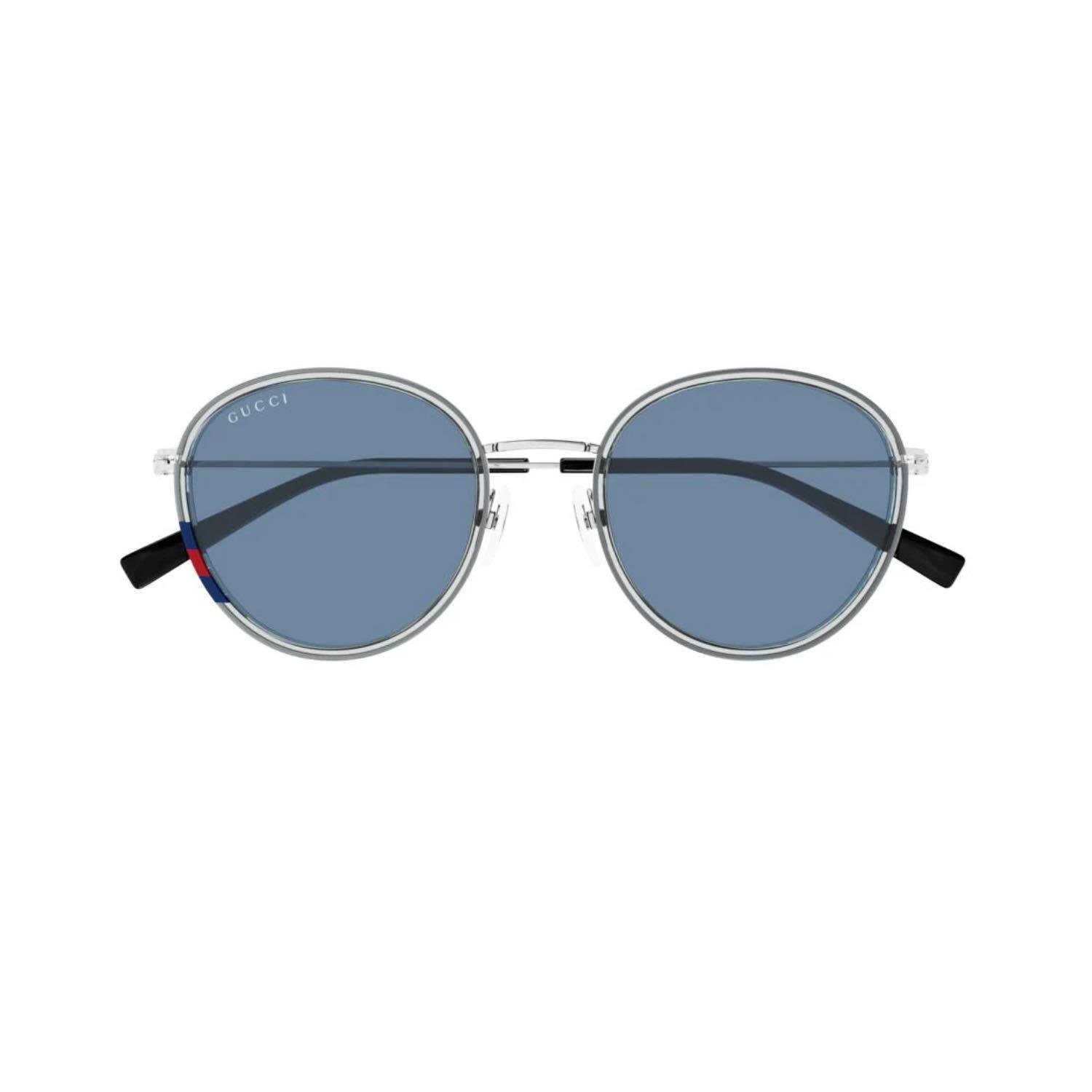 Gucci GG 1849S 003 51 Unisex Oval Gri Metal Güneş Gözlüğü
