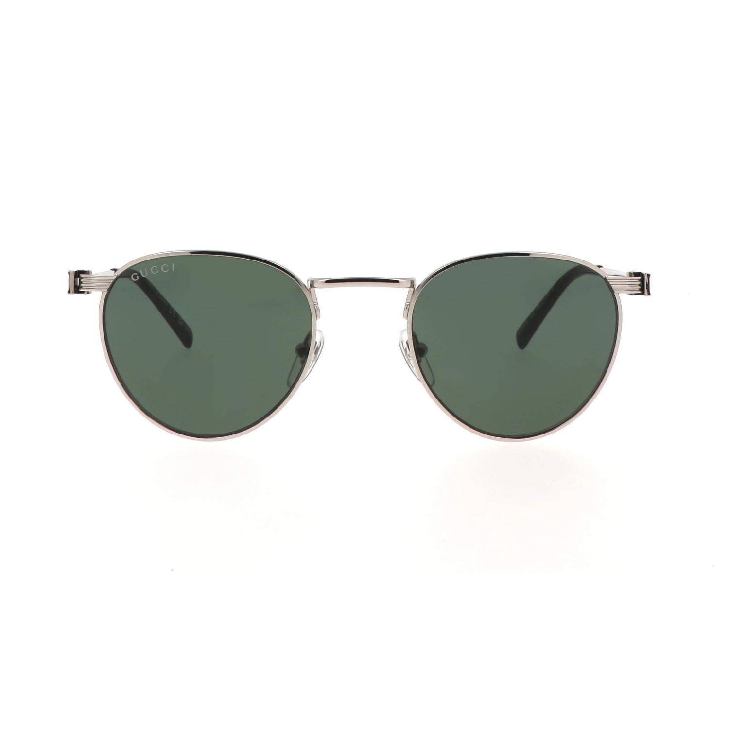 Gucci GG 1875S 002 48 Unisex Oval Gri Metal Güneş Gözlüğü