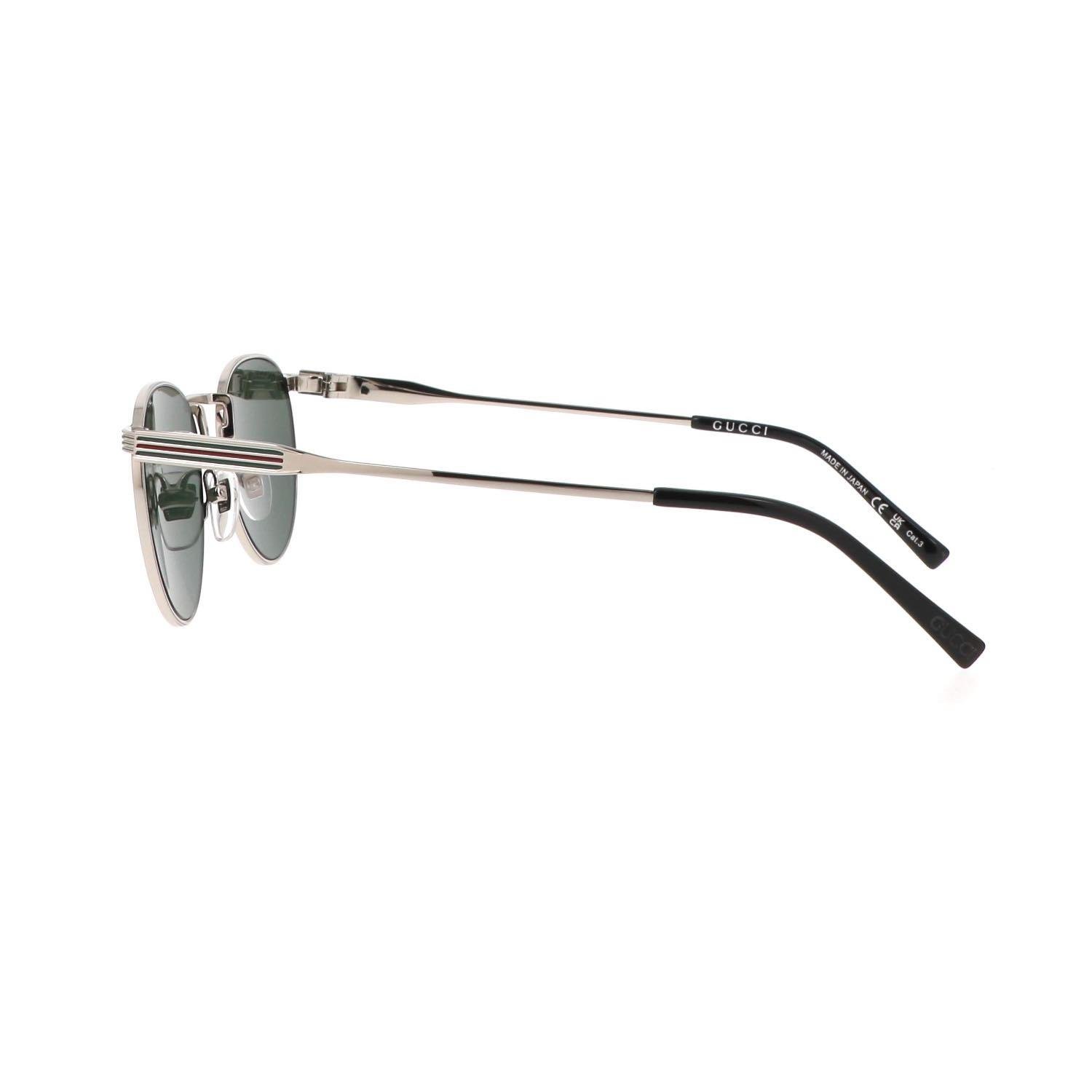 Gucci GG 1875S 002 48 Unisex Oval Gri Metal Güneş Gözlüğü