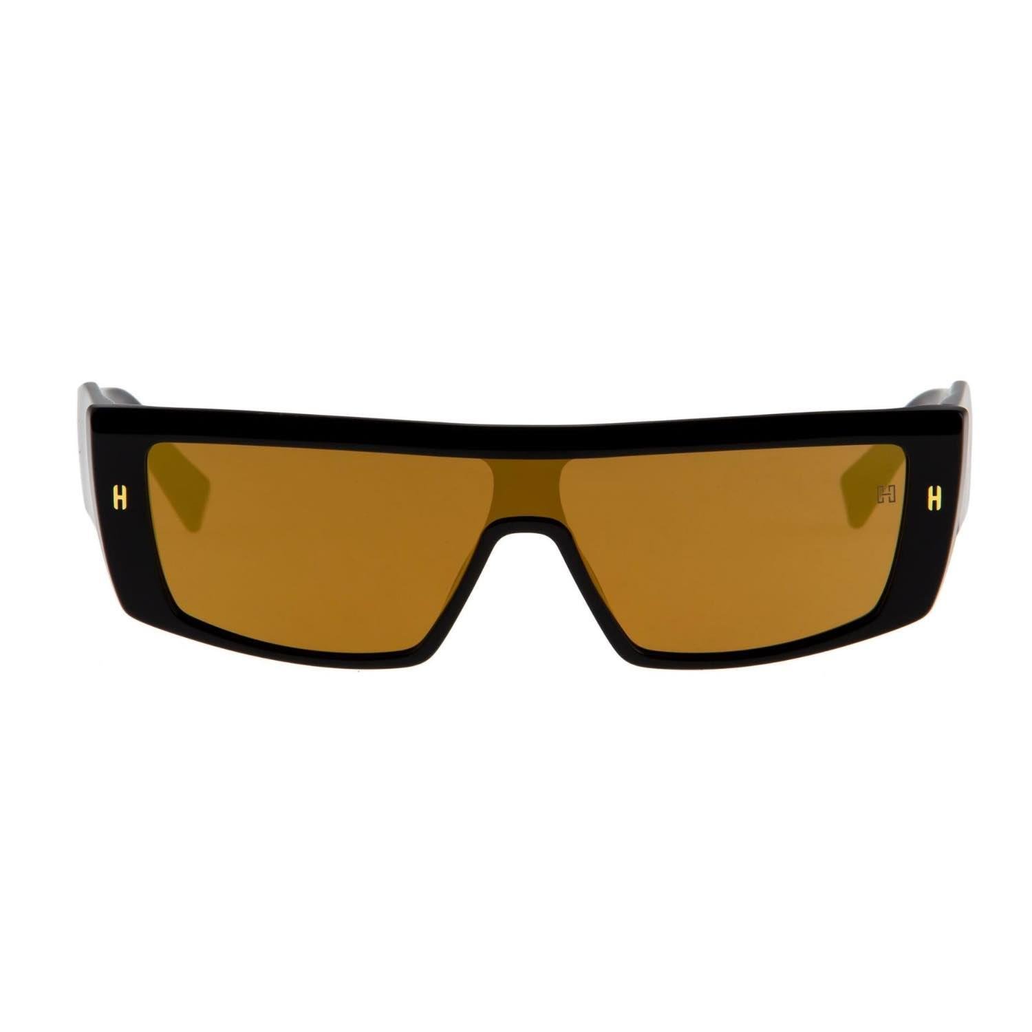 Hermossa HM 1589 C4 125 Aynalı Unisex Dikdörtgen Siyah Kemik Güneş Gözlüğü