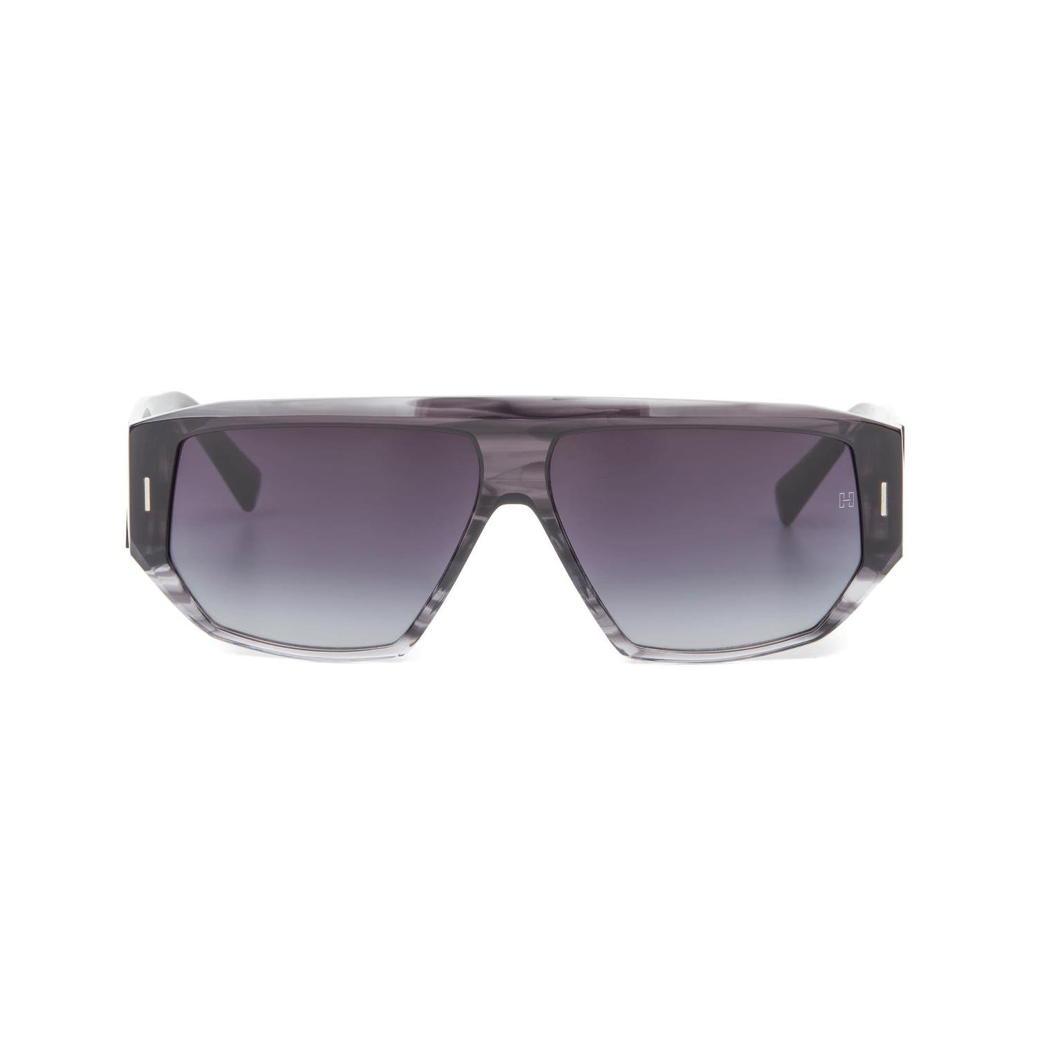 Hermossa Hm 1628 C3 60 Unisex Geometrik Şeffaf Füme Kemik Güneş Gözlüğü