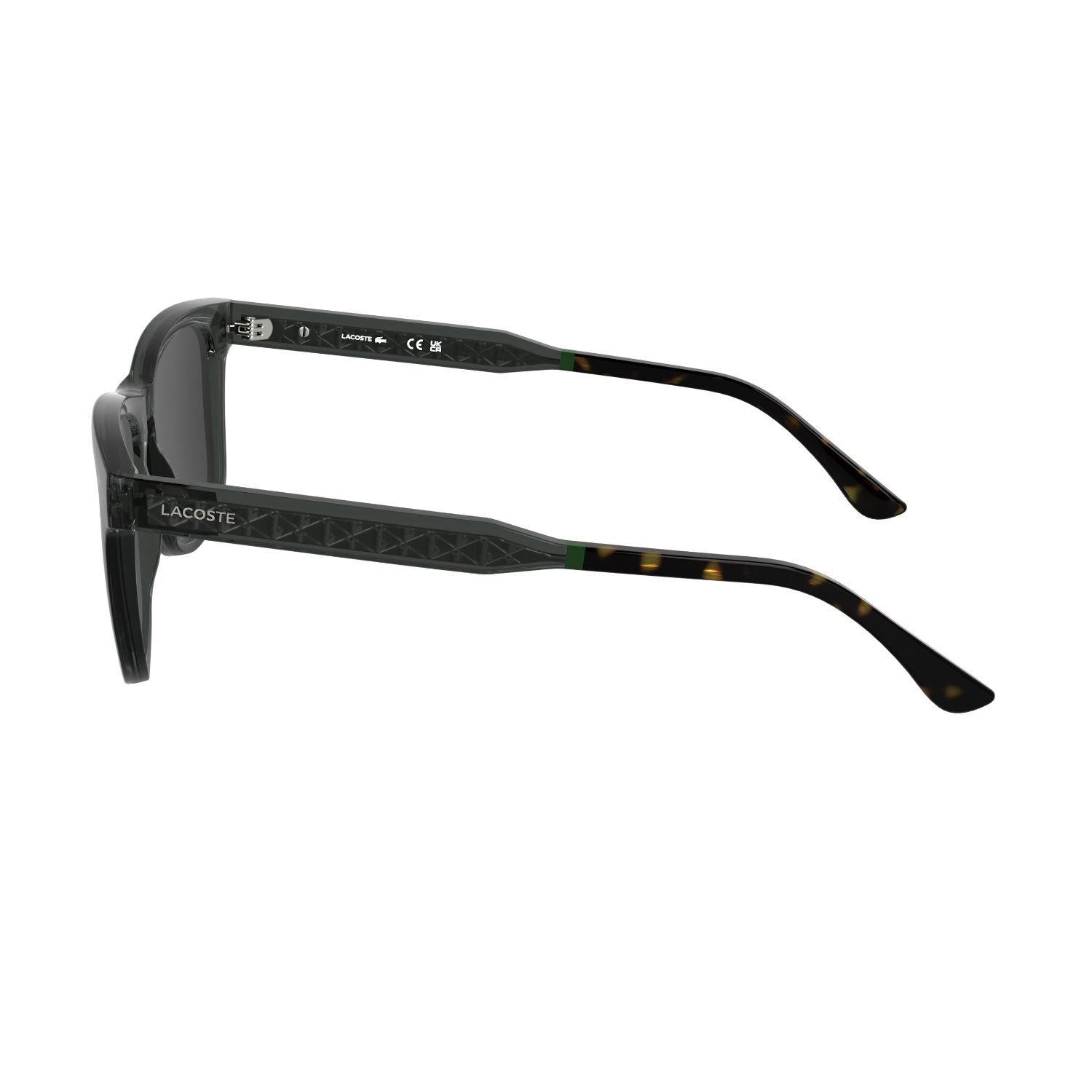 Lacoste L 6060S 035 54 Unisex Dikdörtgen Şeffaf Gri Kemik Güneş Gözlüğü