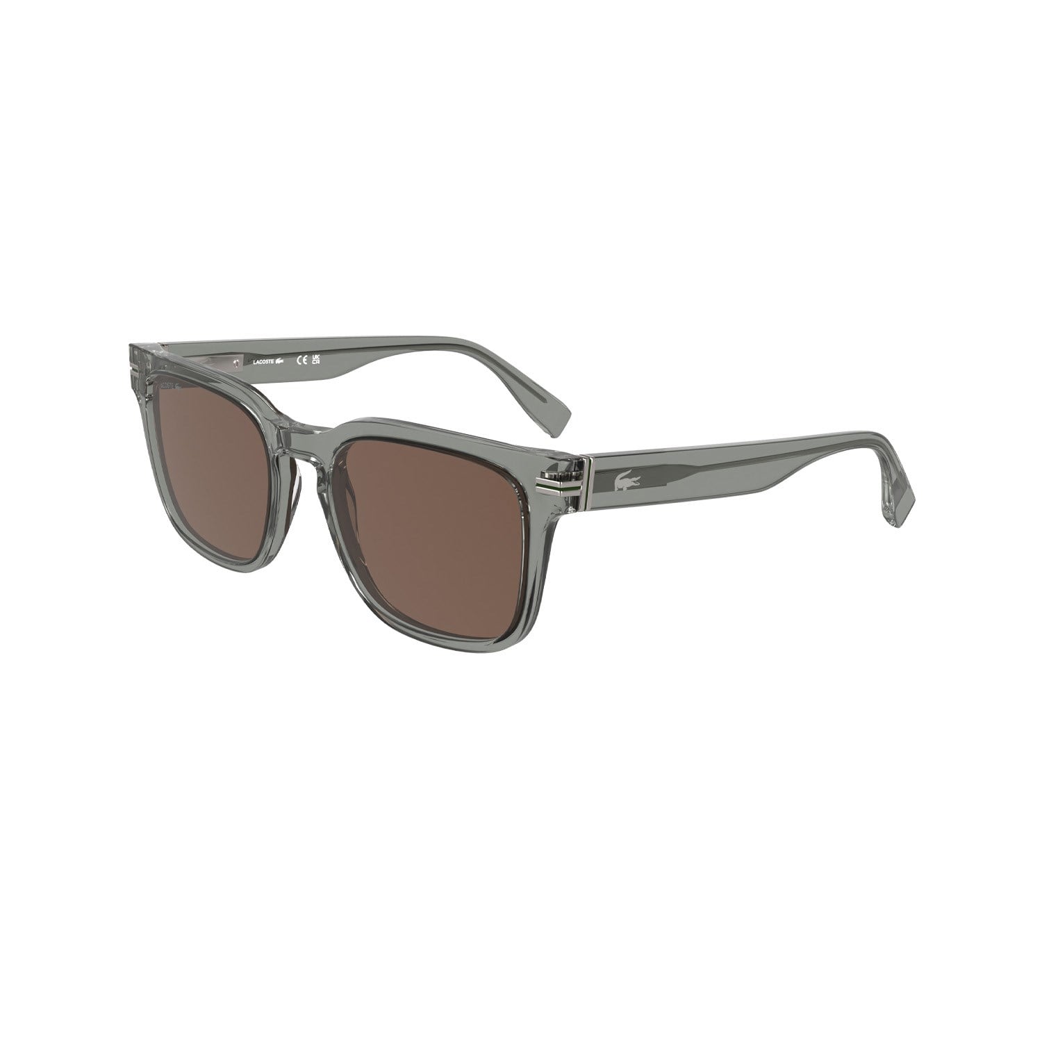 Lacoste L 6065S 038 54 Unisex Kare Şeffaf Gri Kemik Güneş Gözlüğü