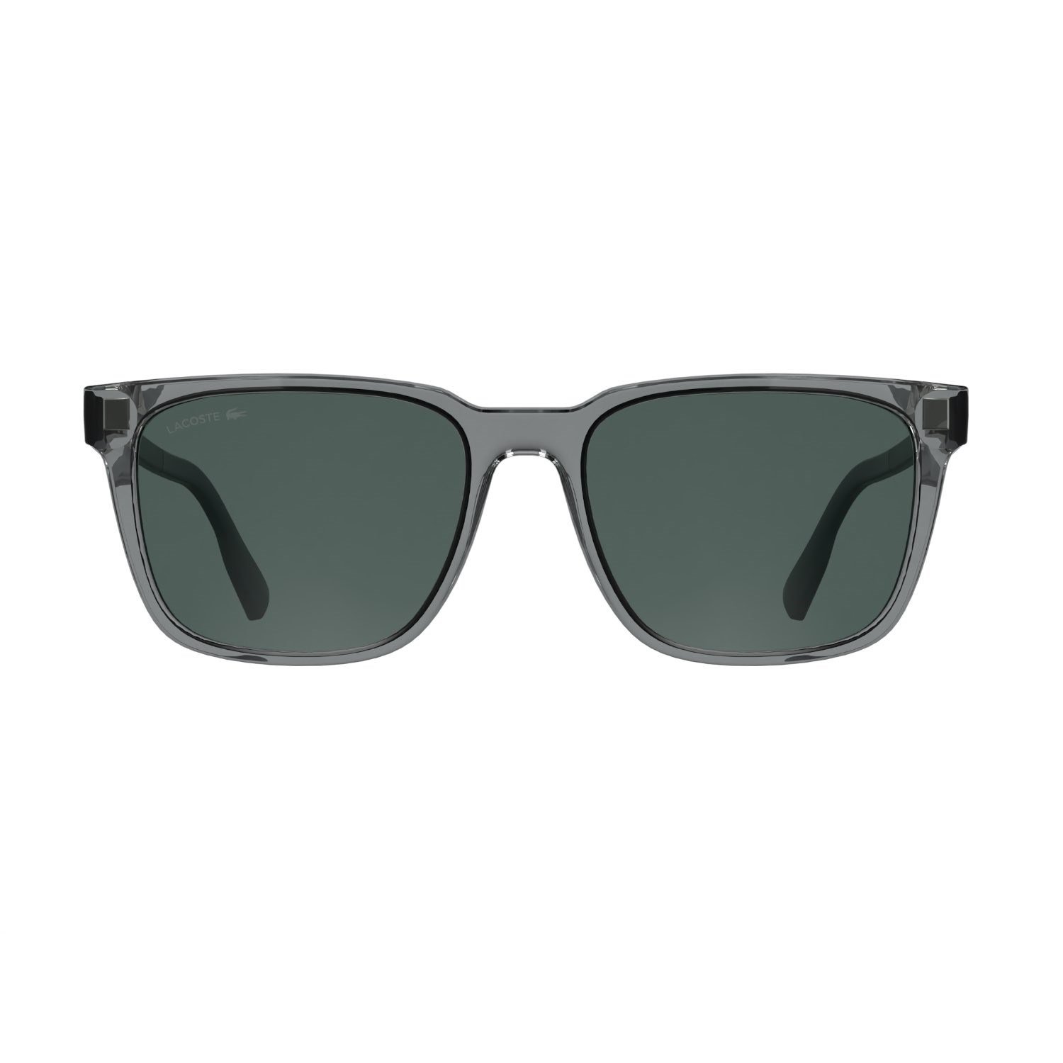 Lacoste L 6077S 035 55 Unisex Dikdörtgen Şeffaf Gri Kemik Güneş Gözlüğü