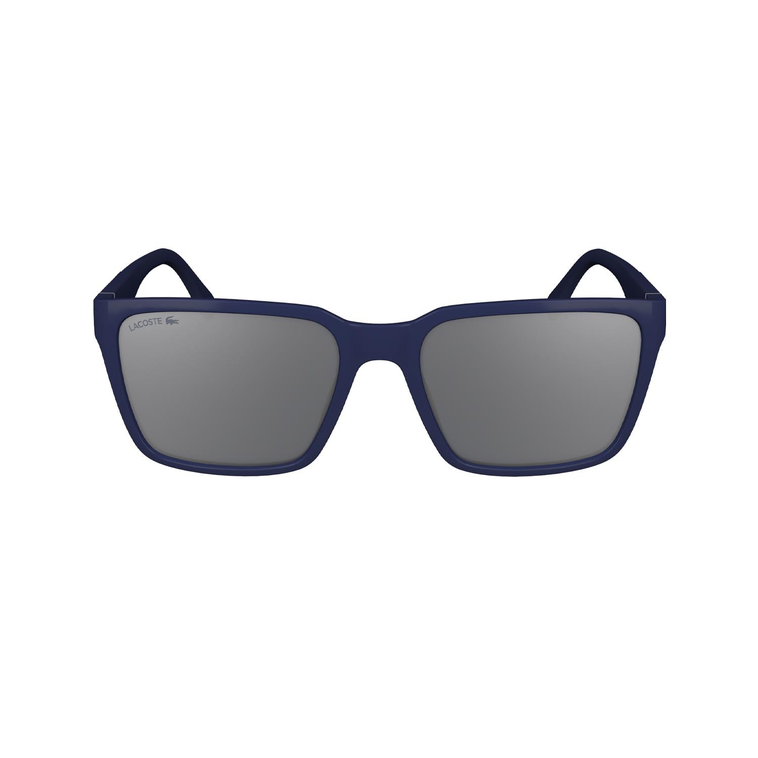 Lacoste L6011S 424 56 Unisex Hafif Aynalı Dikdörtgen Parlak Mavi Kemik Güneş Gözlüğü