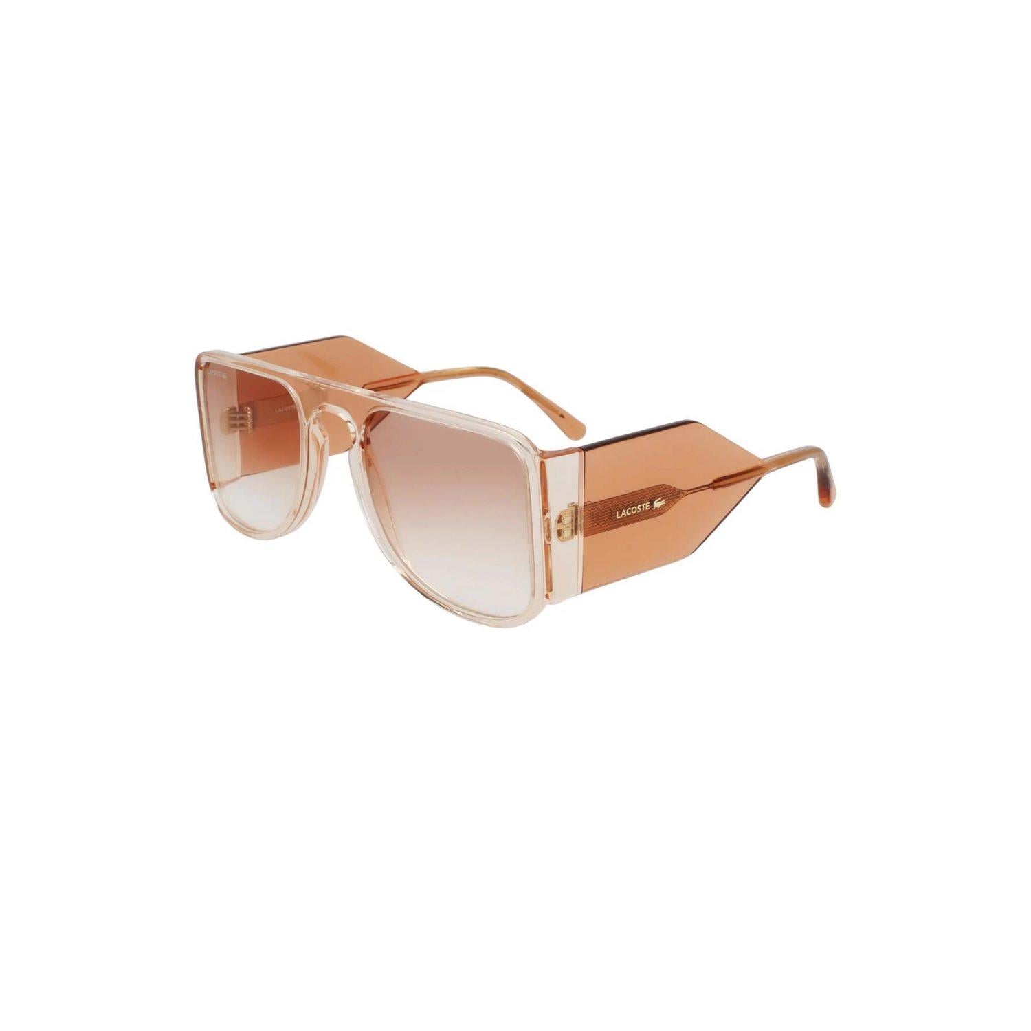 Lacoste L6064S 210 55 Unisex Kare Şeffaf Kahverengi Kemik Güneş Gözlüğü