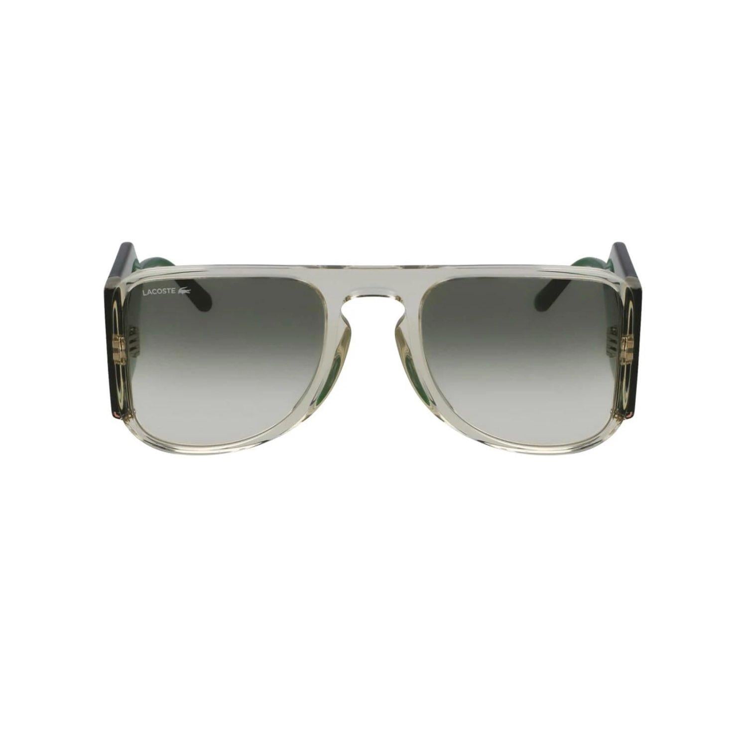 Lacoste L6064S 315 55 Unisex Kare Şeffaf Yeşil Kemik Güneş Gözlüğü