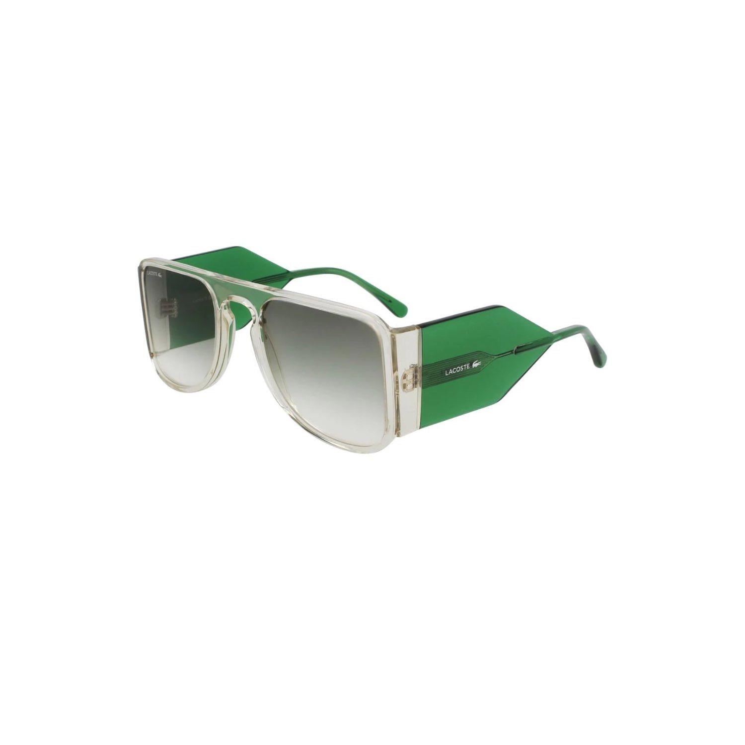 Lacoste L6064S 315 55 Unisex Kare Şeffaf Yeşil Kemik Güneş Gözlüğü