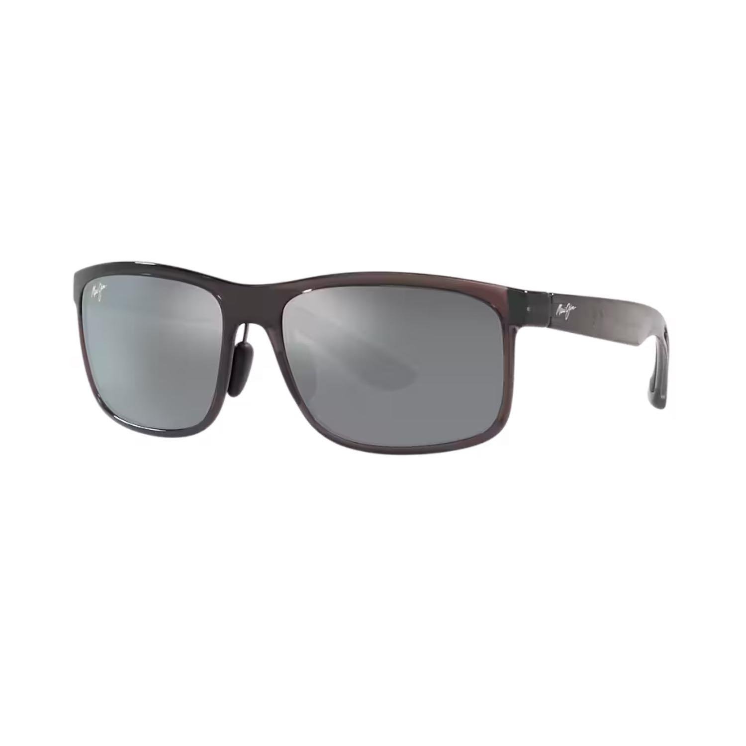 Maui Jim MJ 0449S 001 11 58 Polarize Unisex Dikdörtgen Şeffaf Gri Kemik Güneş Gözlüğü