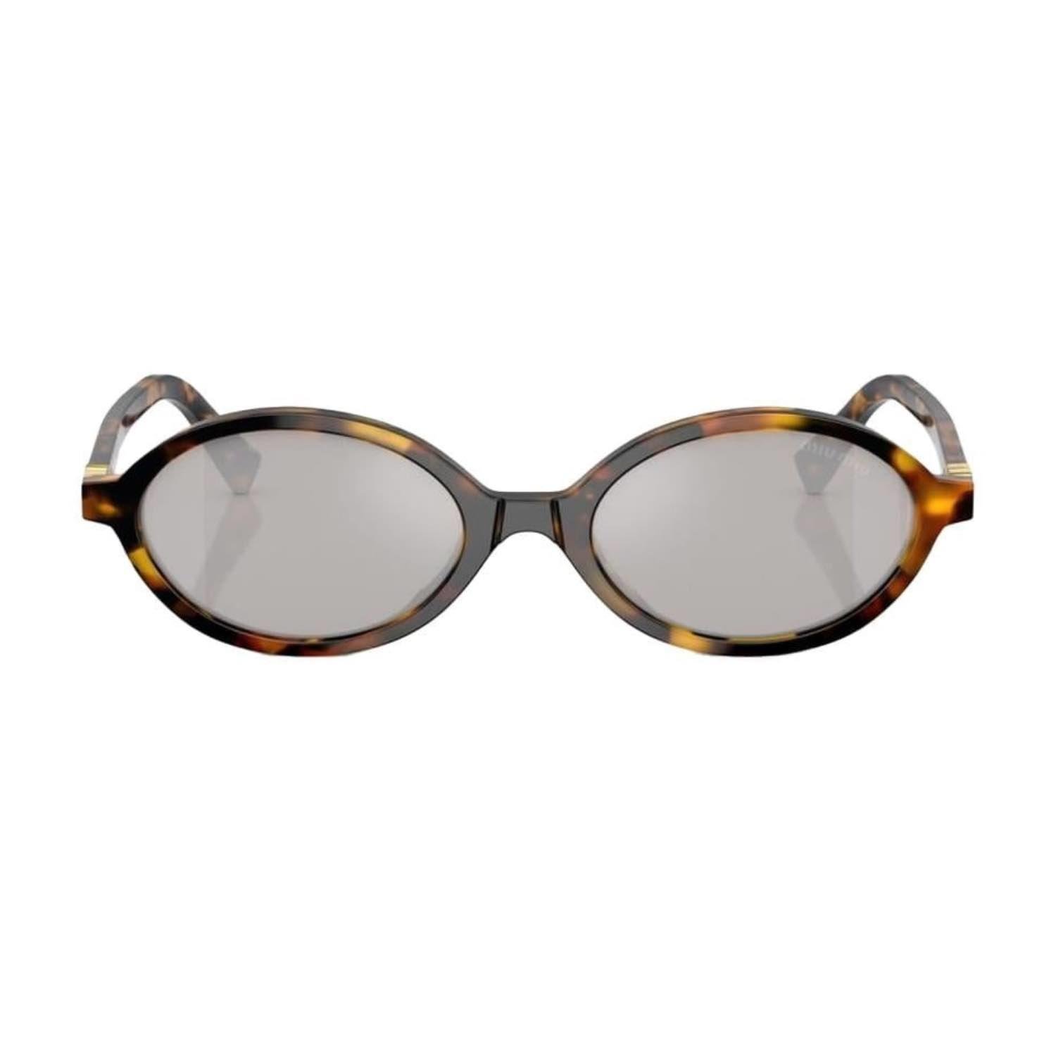 Miu Miu 04ZS VAU07F 50 Kadın Oval Kırçıllı Kahverengi Kemik Güneş Gözlüğü