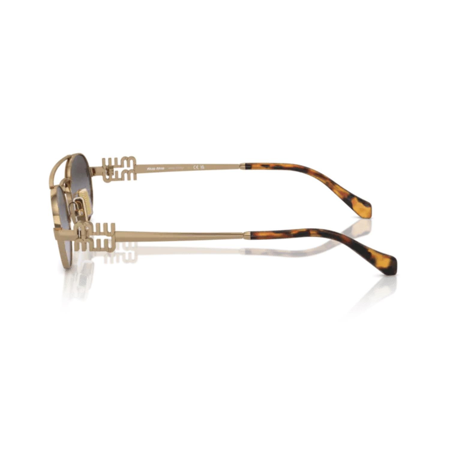 Miu Miu 54ZS 70E5D1 53 Kadın Oval Gold Metal Güneş Gözlüğü