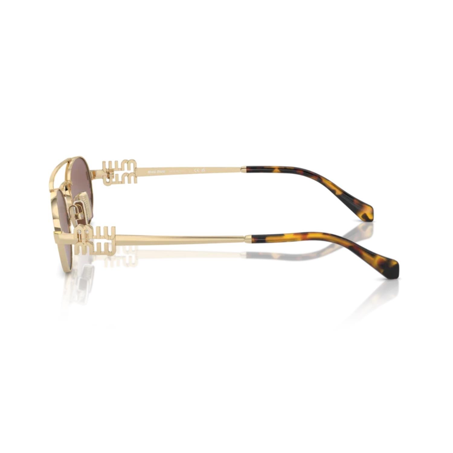 Miu Miu 54ZS ZVN70D 53 Kadın Oval Gold Metal Güneş Gözlüğü