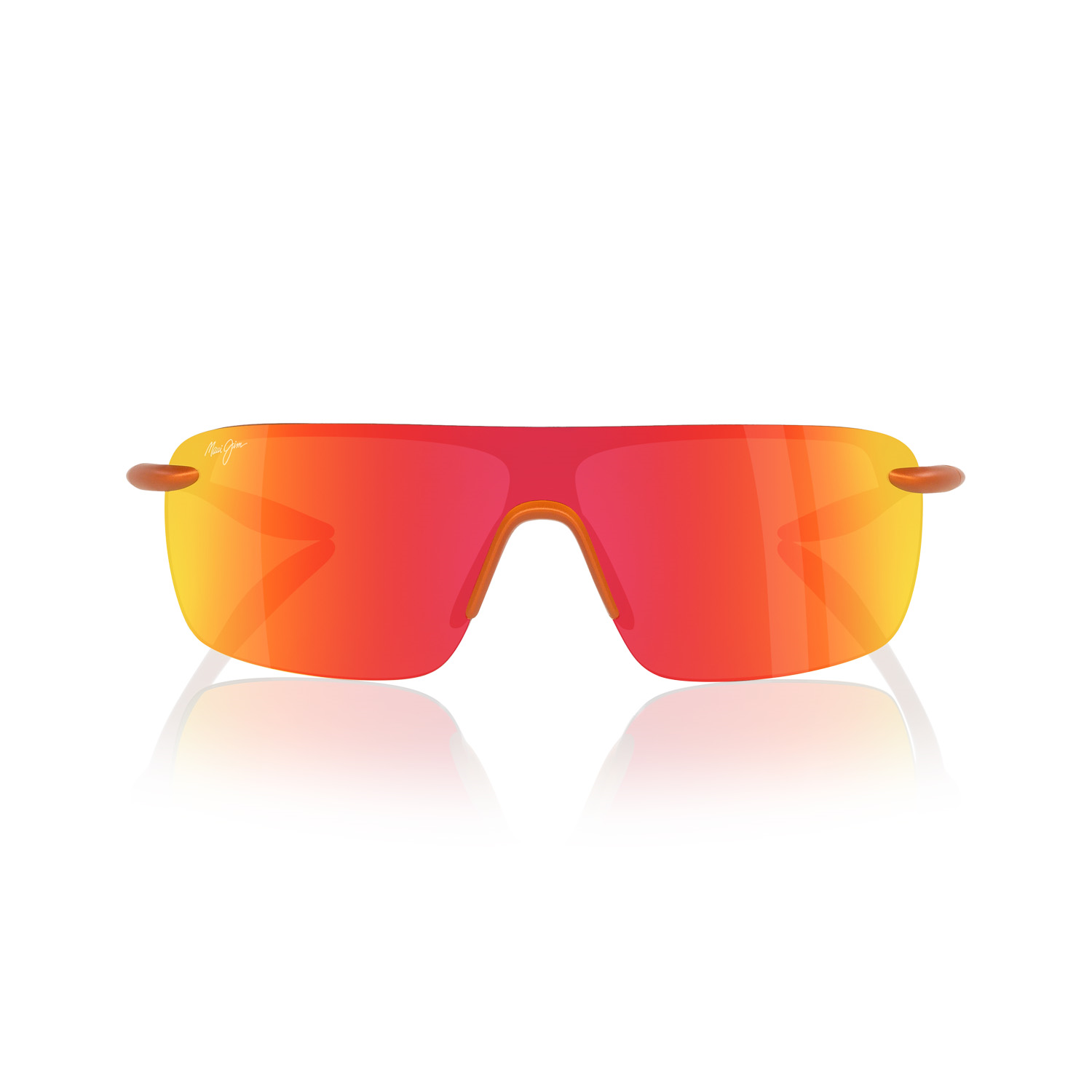 MJ0680S 00429 99 Unisex Polarize Geometrik Aynalı Outdoor Turuncu  Kemik Güneş Gözlüğü
