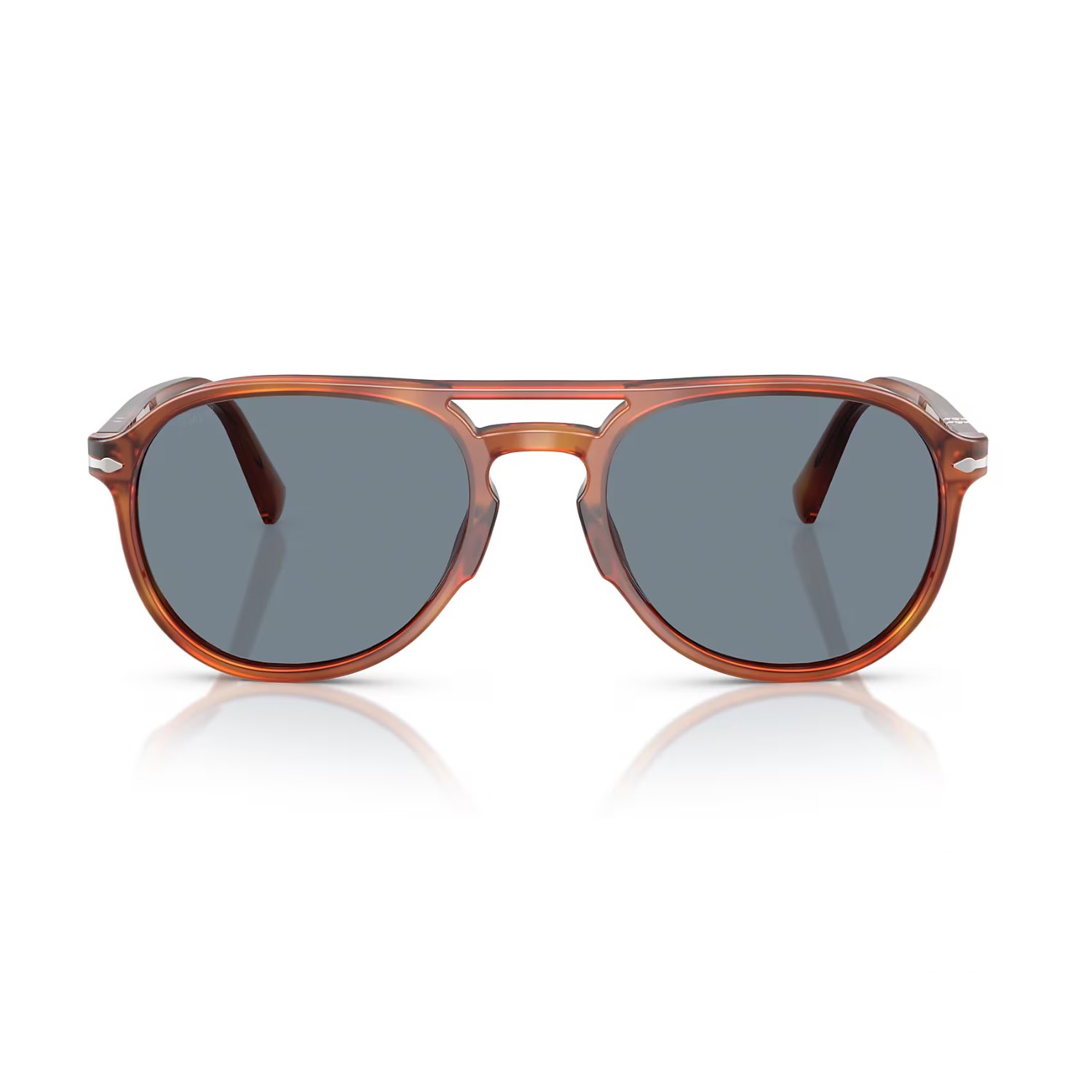 Persol PO 3235S 9656 55 Unisex Pilot Kırçıllı Kırmızı Kemik Güneş Gözlüğü