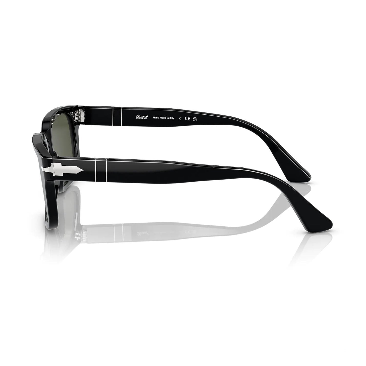 Persol PO 3272S 9531 53 Unisex Dikdörtgen Siyah Kemik Güneş Gözlüğü