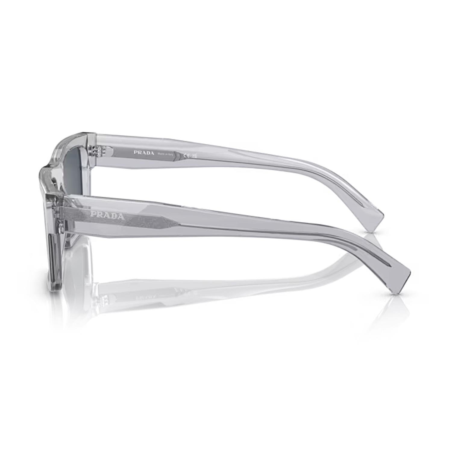 Prada PR 19WS U4309T 52 Unisex Şeffaf Kristal Gri Kemik Güneş Gözlüğü