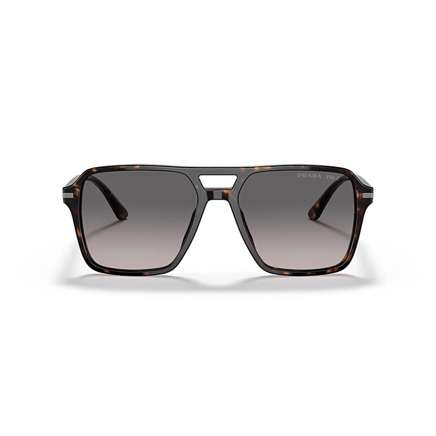 Prada PR 20YS 2AU09G 55 Erkek Polarize Aviator Kırçıllı Kahverengi Güneş Gözlüğü