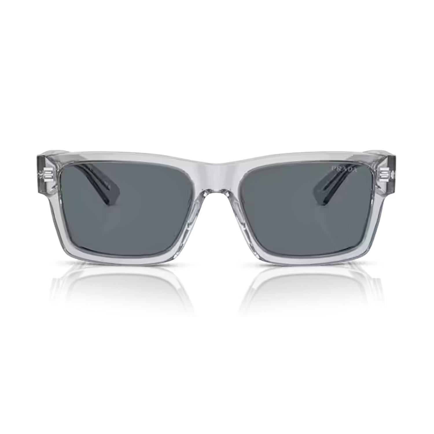 Prada PR 25ZS U430A9 56 Unisex Şeffaf Kristal Gri Güneş Gözlüğü