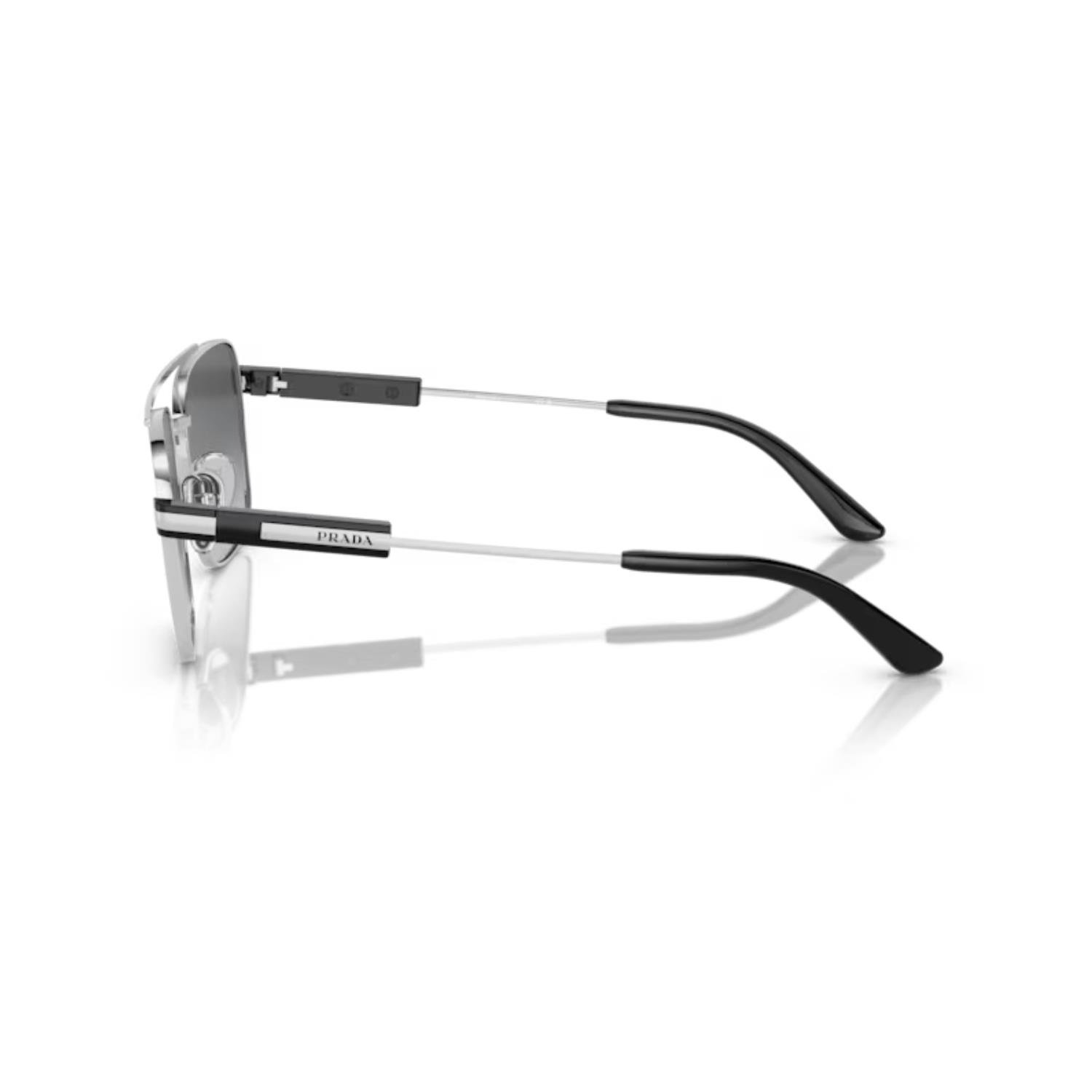 Prada PR 67ZS 1BC5W1 56 Unisex Polarize Gümüş Metal Güneş Gözlüğü