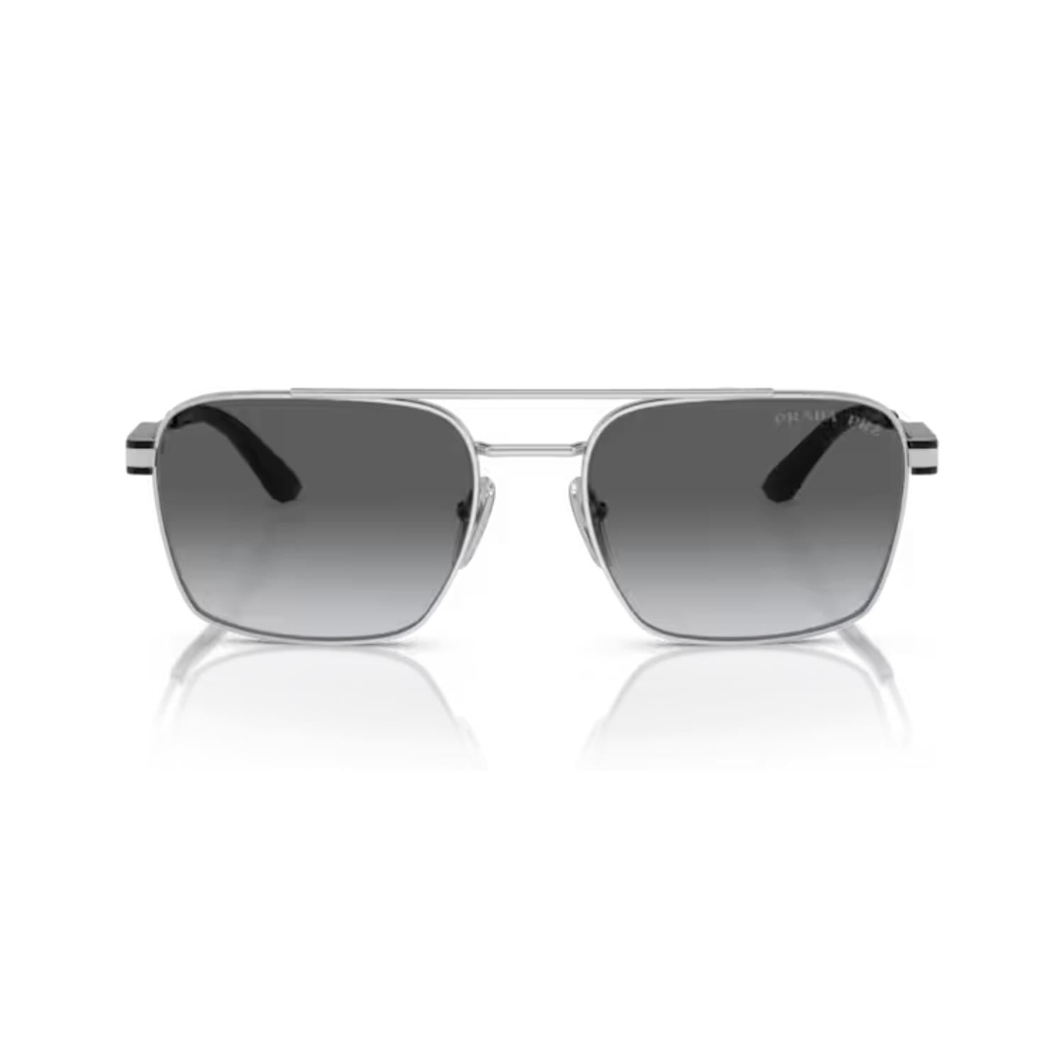Prada PR 67ZS 1BC5W1 56 Unisex Polarize Gümüş Metal Güneş Gözlüğü