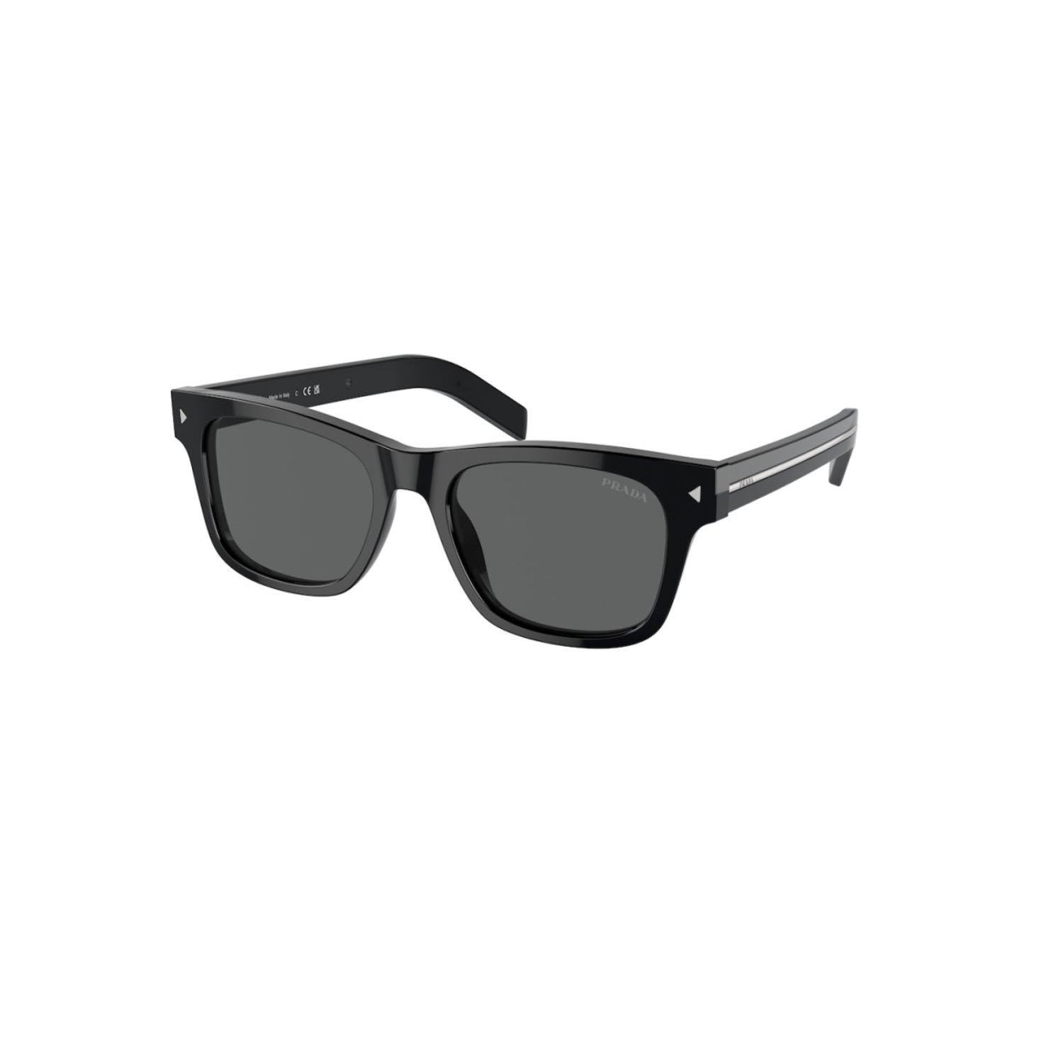 Prada PR A17S 16K731 54 Unisex Kare Siyah Kemik Güneş Gözlüğü