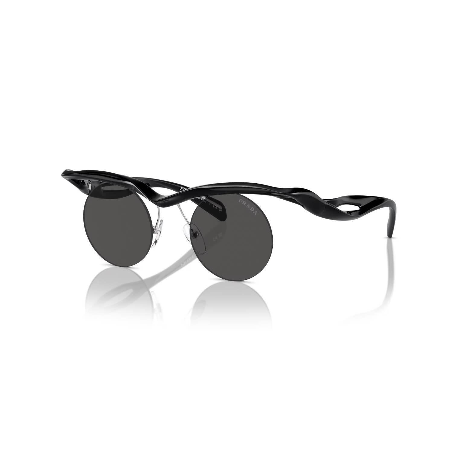 PRADA PR A24S 12S0B0 43 Kadın Yuvarlak Siyah Çerçevesiz Güneş Gözlüğü 