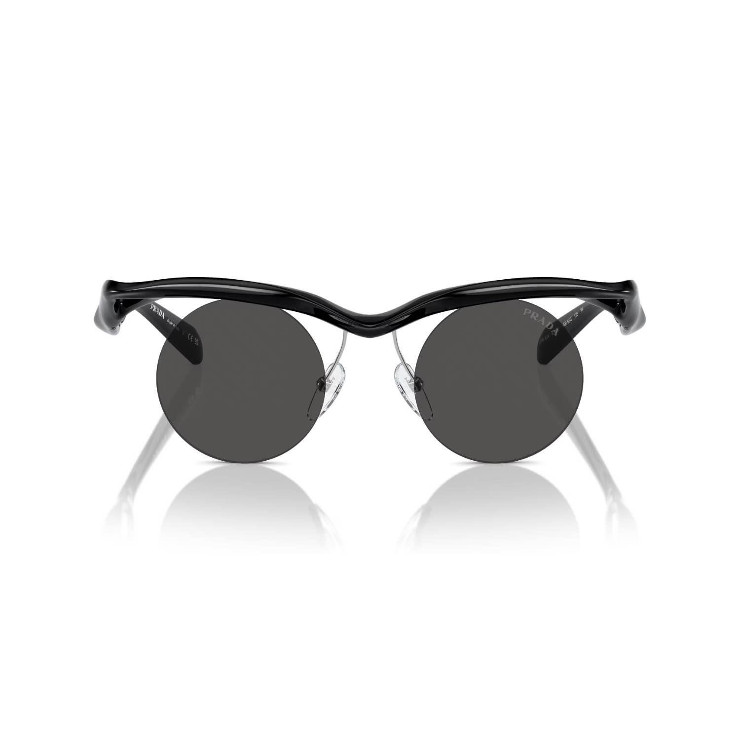 PRADA PR A24S 12S0B0 43 Kadın Yuvarlak Siyah Çerçevesiz Güneş Gözlüğü 
