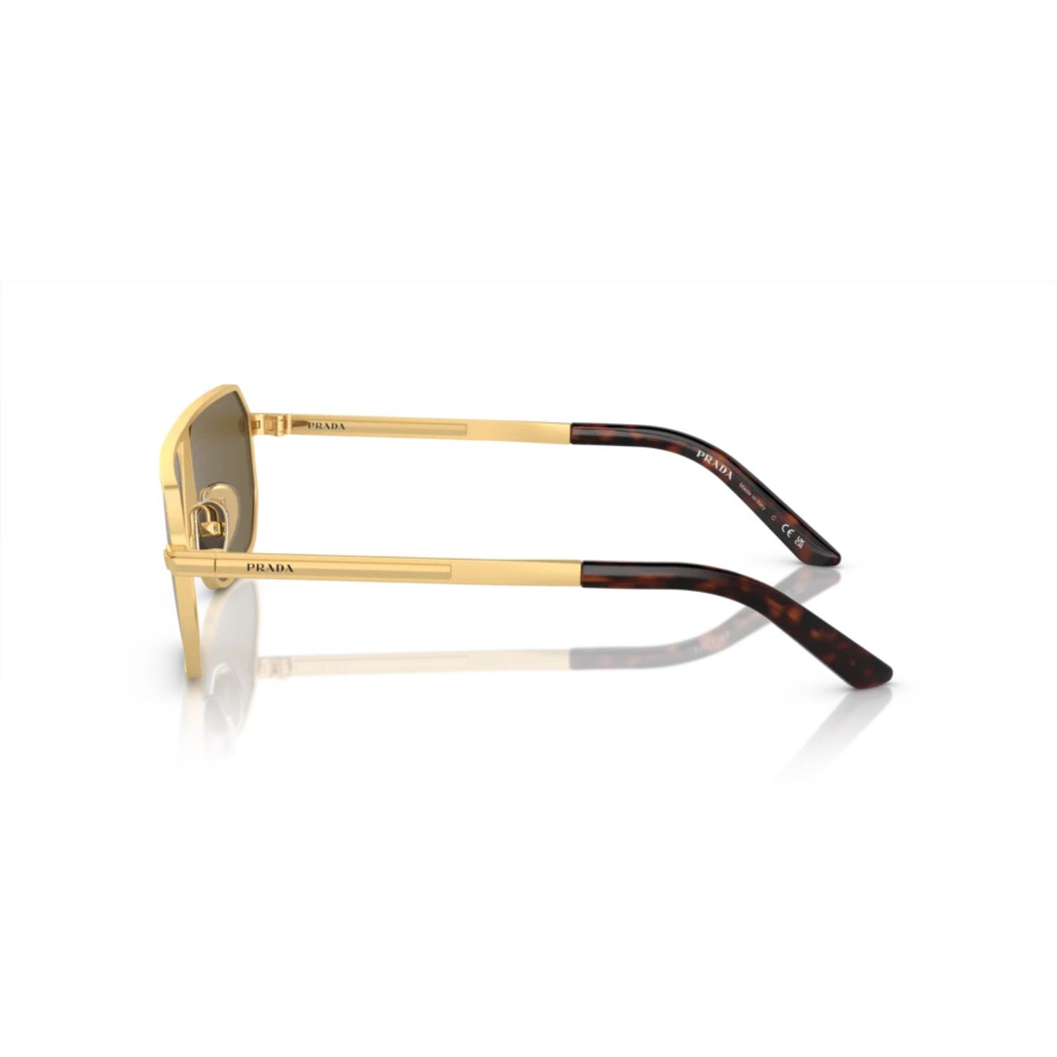 Prada PR A53S 1BK01T 59 Erkek Geometrik Gold Metal Güneş Gözlüğü