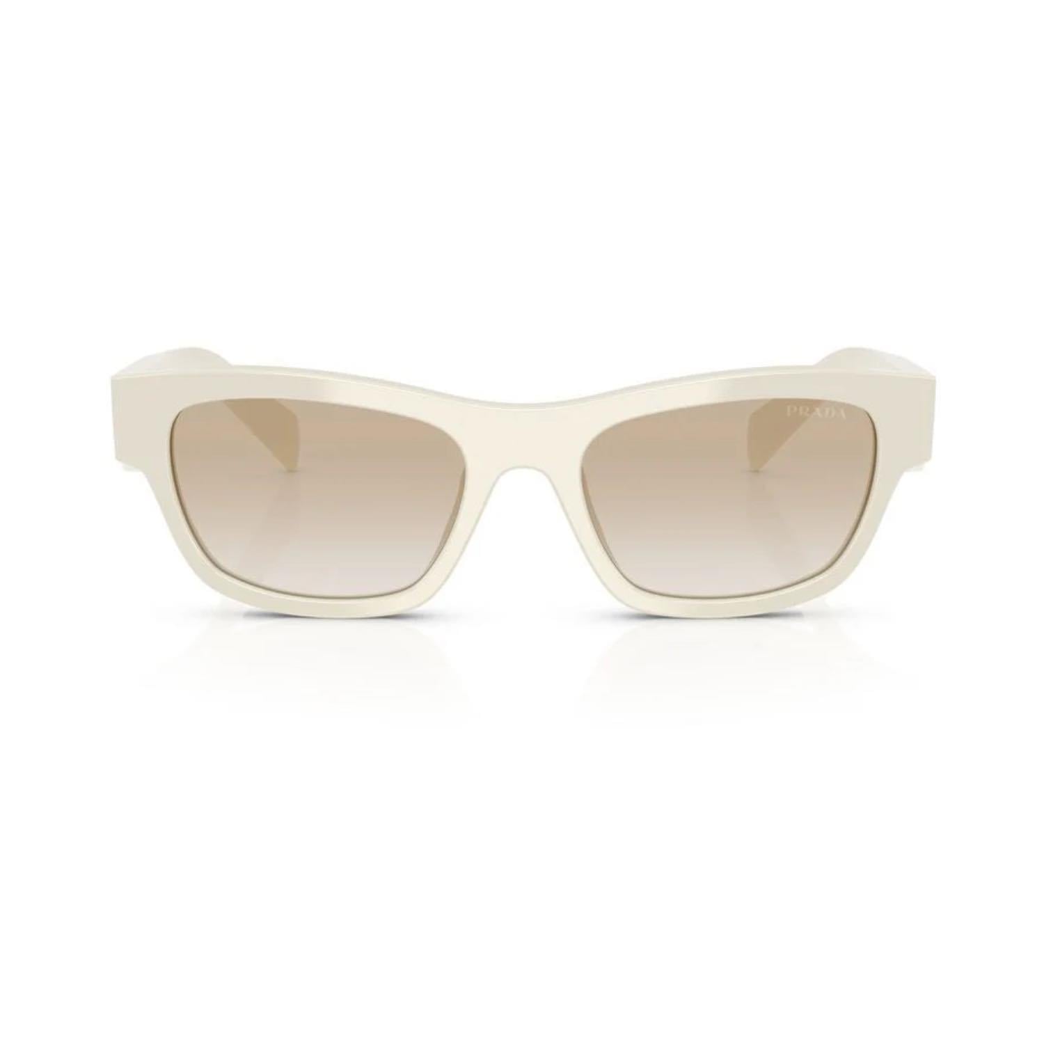 Prada PR B09S 26A80M 52 Unisex Oval Beyaz Kemik Güneş Gözlüğü