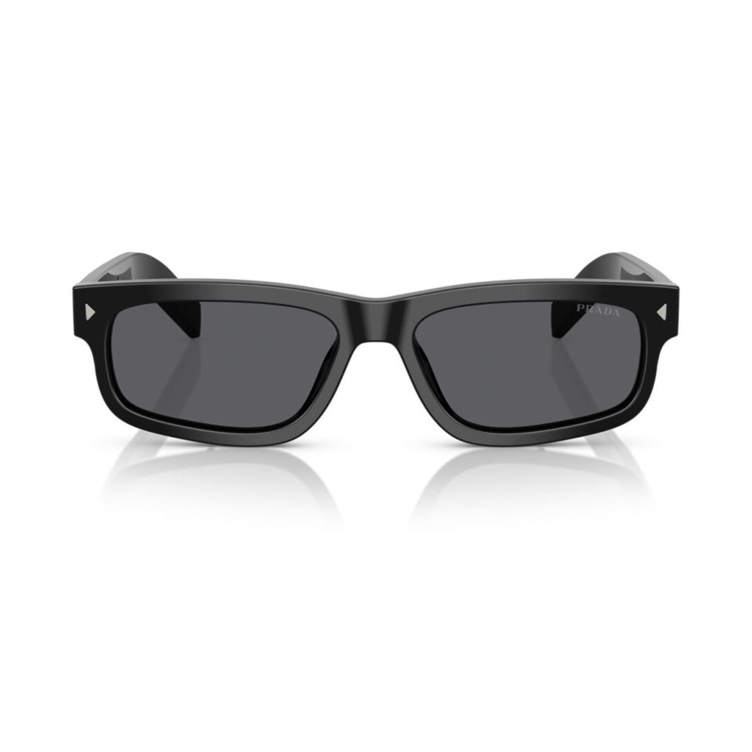 Prada PR B11S 16K731 55 Unisex Dikdörtgen Siyah Kemik Güneş Gözlüğü