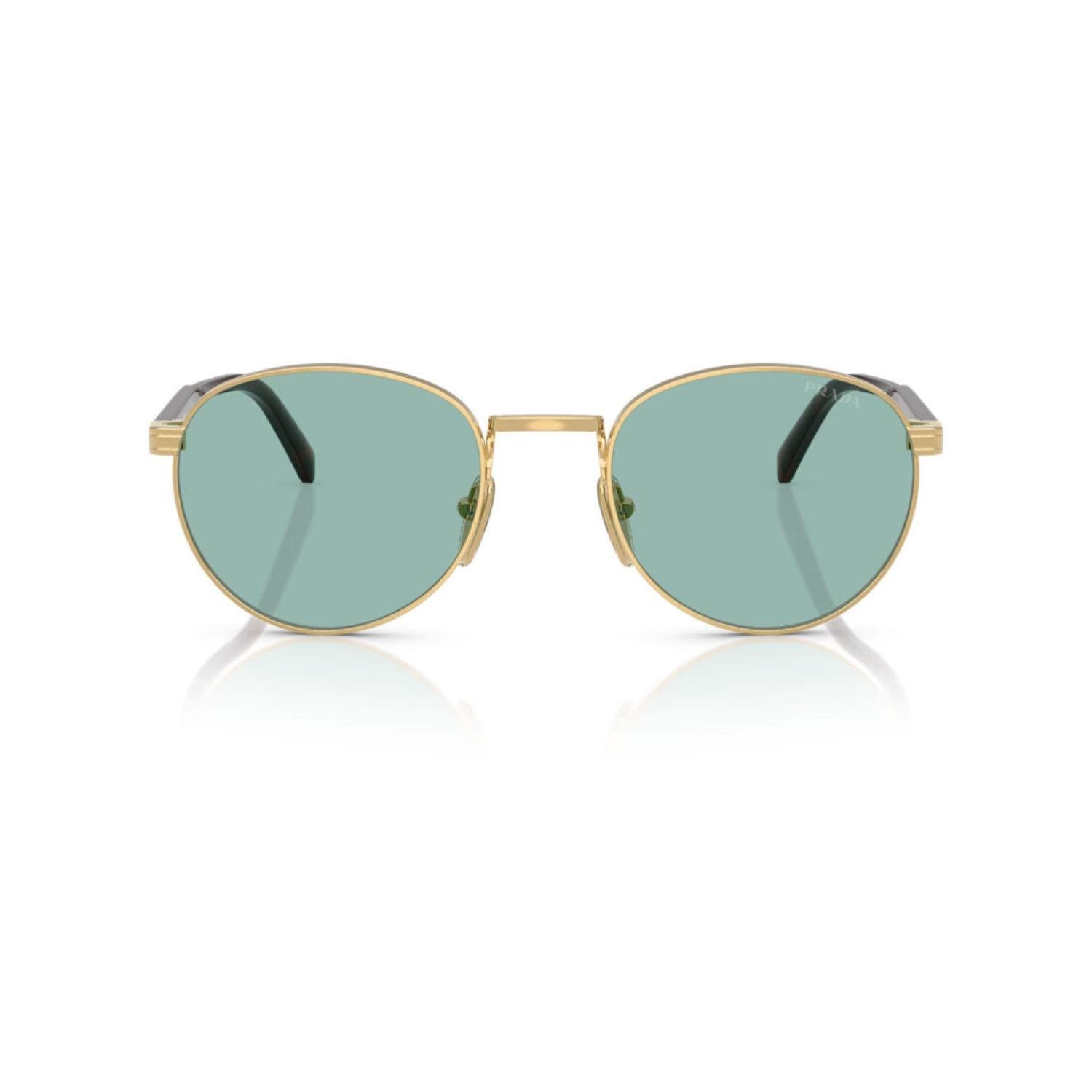 Prada PR B51S 5AK40K 53 Unisex Oval Gold Metal Güneş Gözlüğü