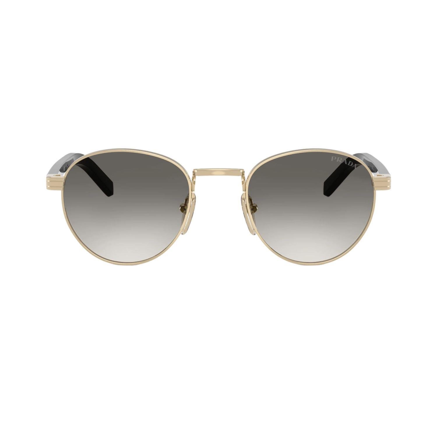 Prada PR B52S ZVN02C 49 Unisex Oval Gold Metal Güneş Gözlüğü