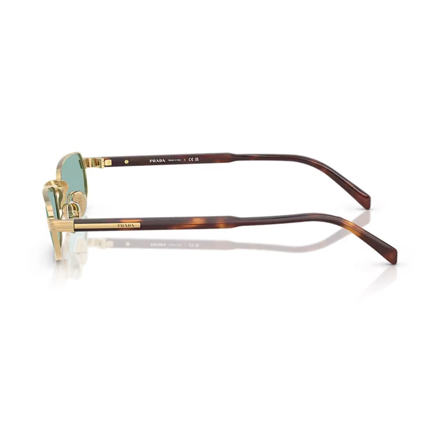 Prada PR B54S 5AK40K 54 Unisex Dikdörtgen Gold Metal Güneş Gözlüğü