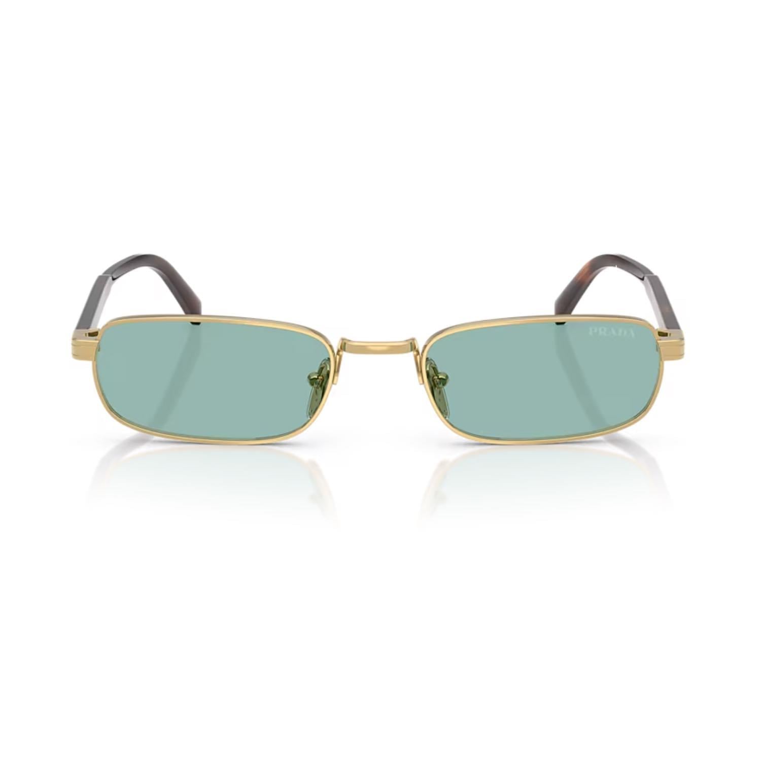Prada PR B54S 5AK40K 54 Unisex Dikdörtgen Gold Metal Güneş Gözlüğü