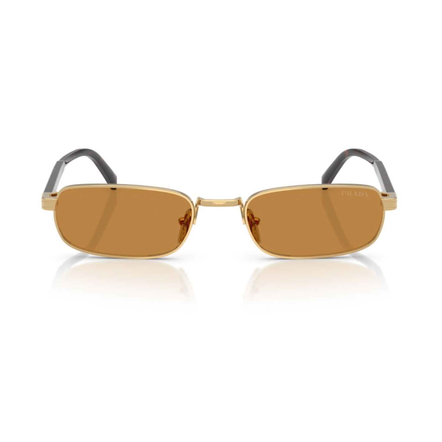 Prada PR B54S 5AK50P 54 Unisex Dikdörtgen Gold Metal Güneş Gözlüğü