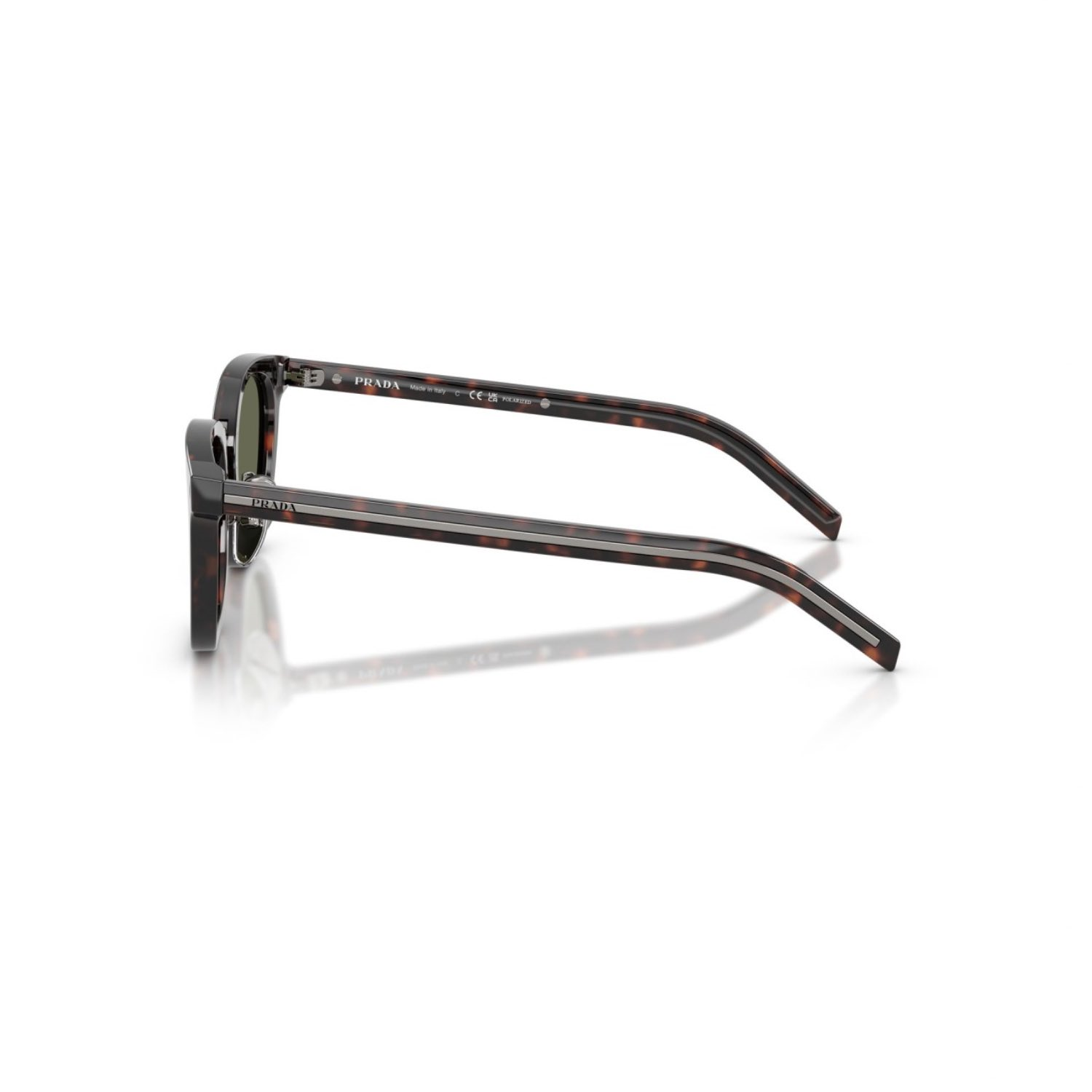Prada PR C01SD 17N03R 49 Unisex Polarize Aynalı Kırçıllı Kahverengi Oval Kemik Güneş Gözlüğü